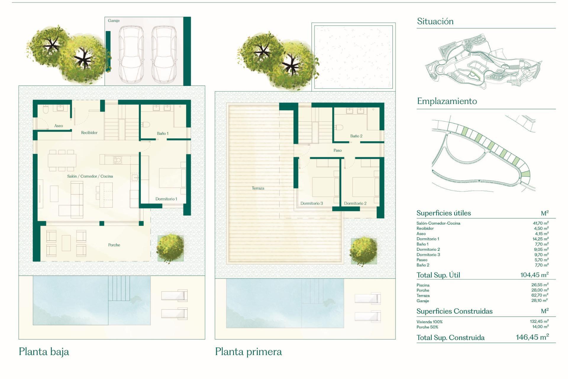 Villa de lujo en 1ª línea de golf en Fuente Álamo — 3 dorm. y piscina privada