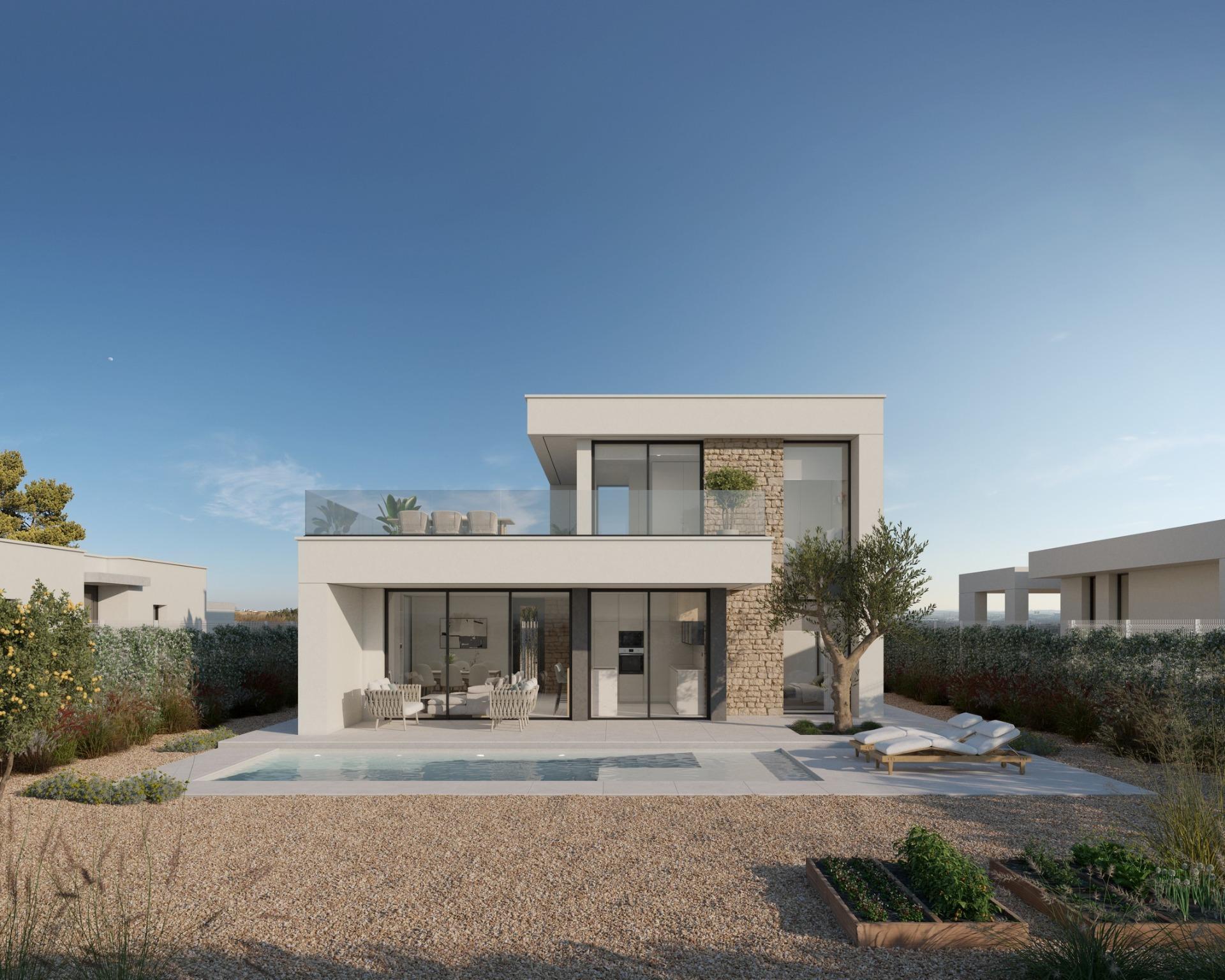 Villa de lujo en 1ª línea de golf en Fuente Álamo — 3 dorm. y piscina privada