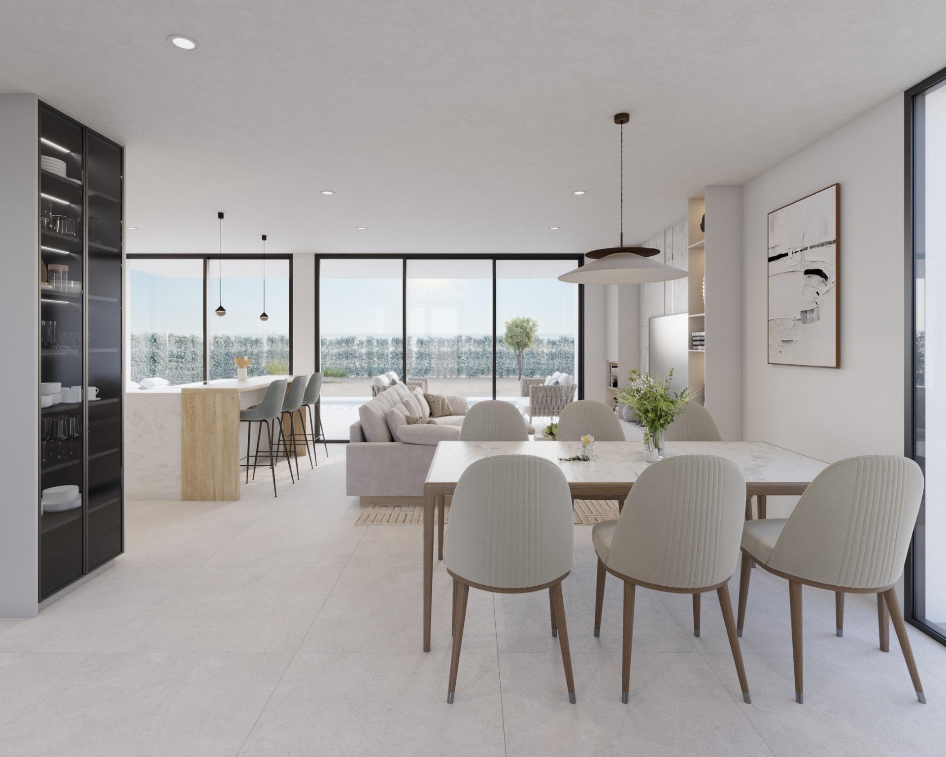 Villa de lujo en 1ª línea de golf en Fuente Álamo — 3 dorm. y piscina privada