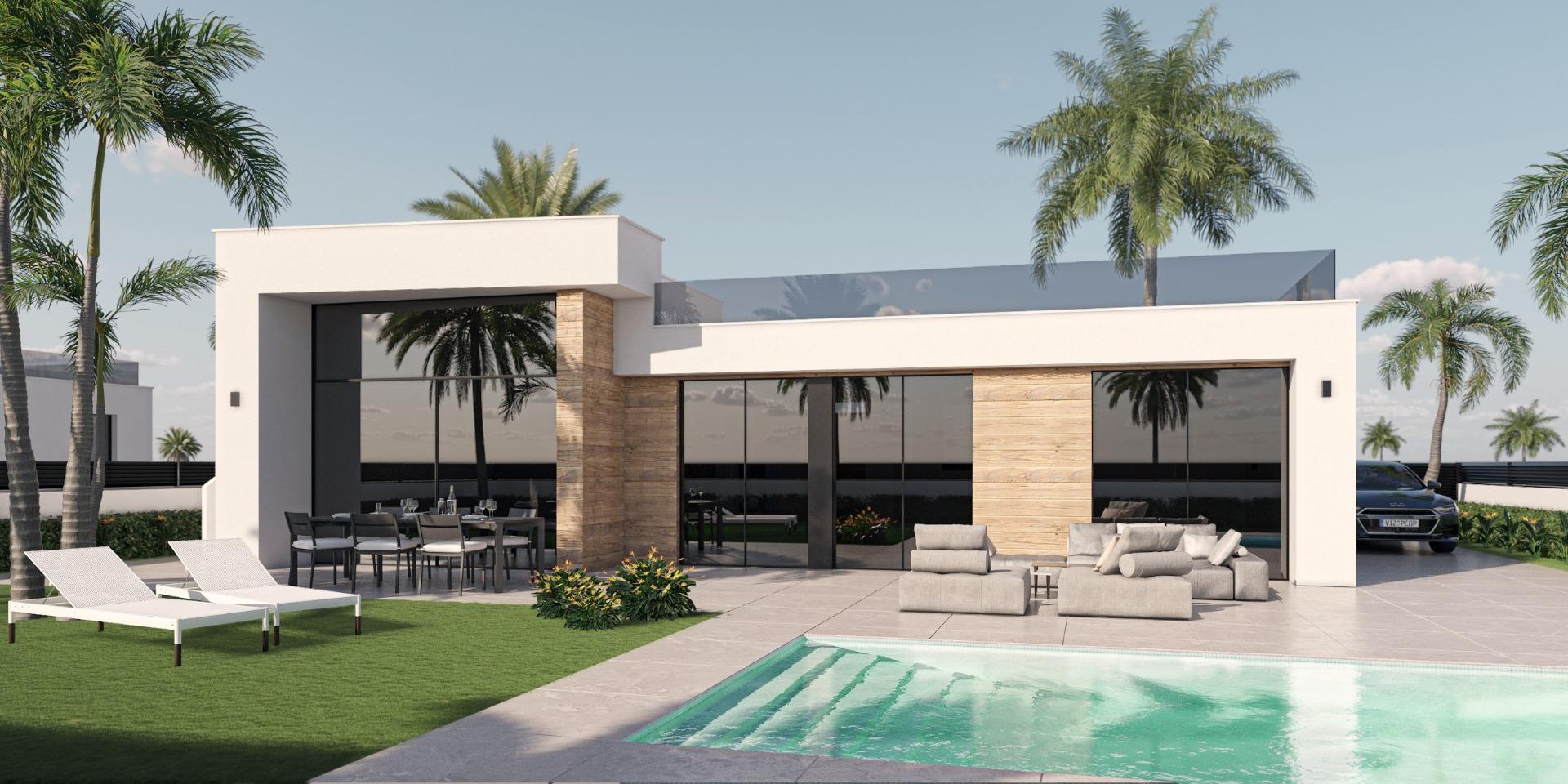 Villa de obra nueva en Condado de Alhama Golf — Solárium y parcela de 303 m²