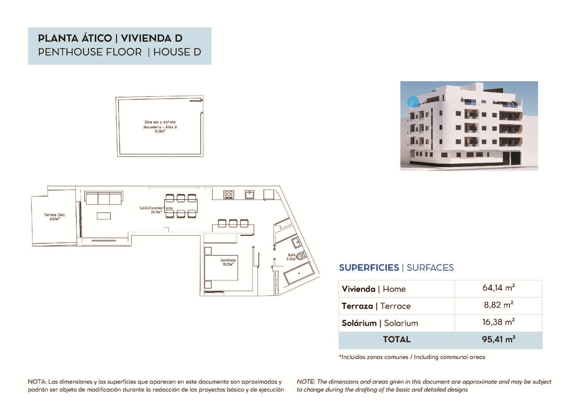 Ático de obra nueva con solárium privado cerca de Playa del Cura – Torrevieja