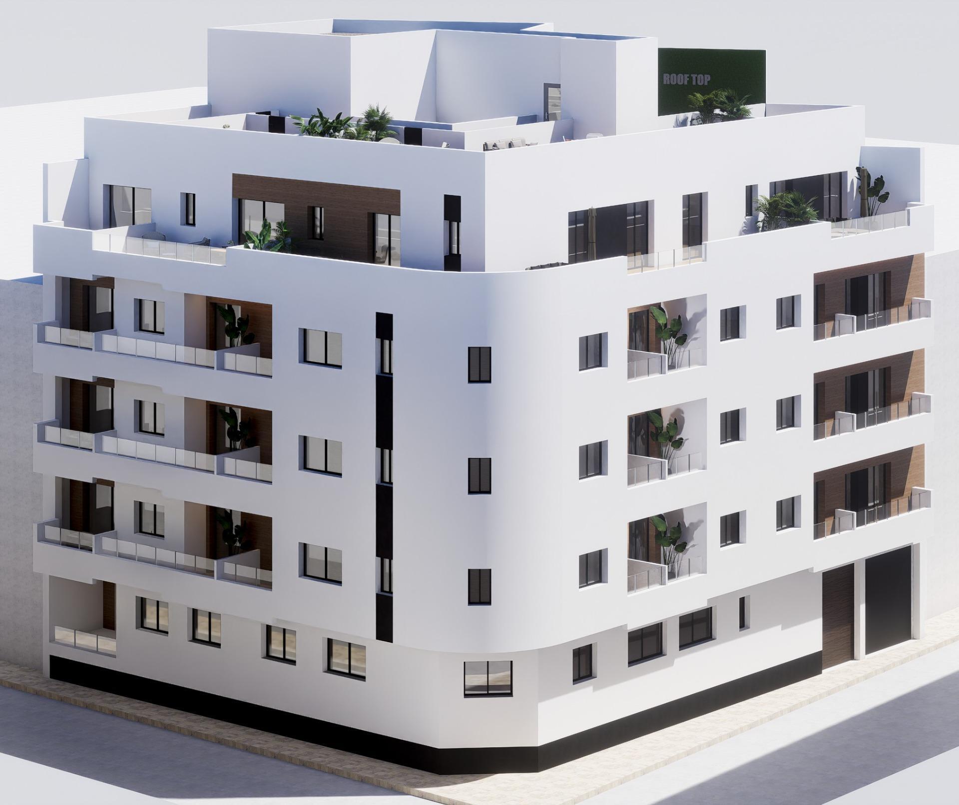 Apartamento de obra nueva en el centro de Torrevieja — 800m de Playa del Cura