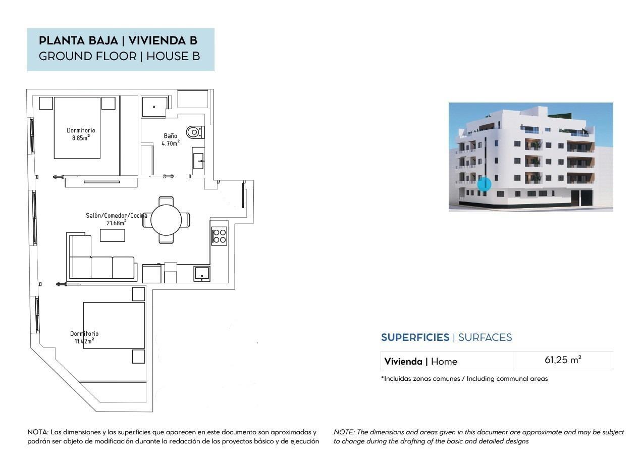 Apartamento de obra nueva en el centro de Torrevieja — 800m de Playa del Cura