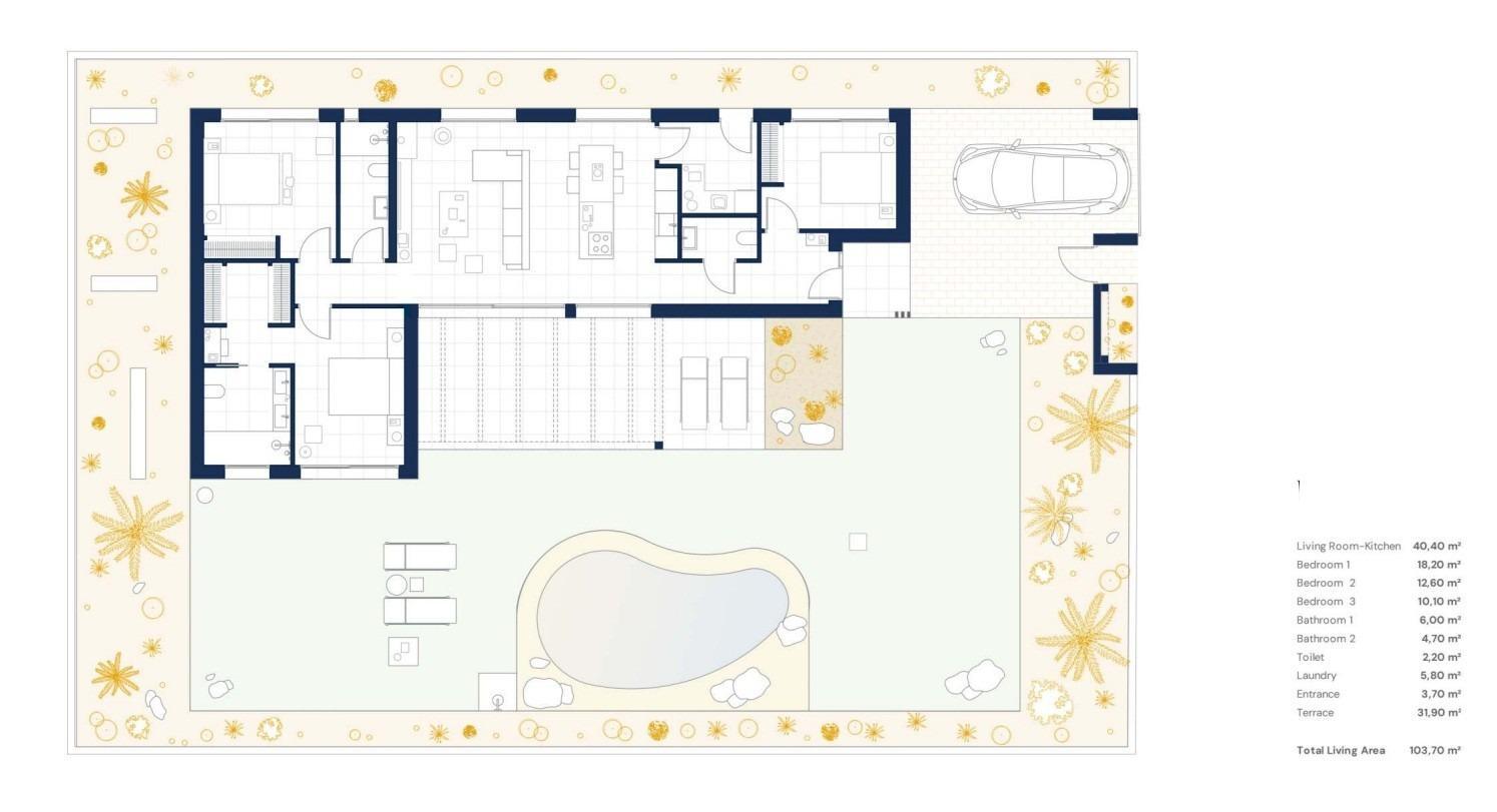 Villa de obra nueva en Altaona Golf: 3 dorm, piscina privada y diseño vanguardista