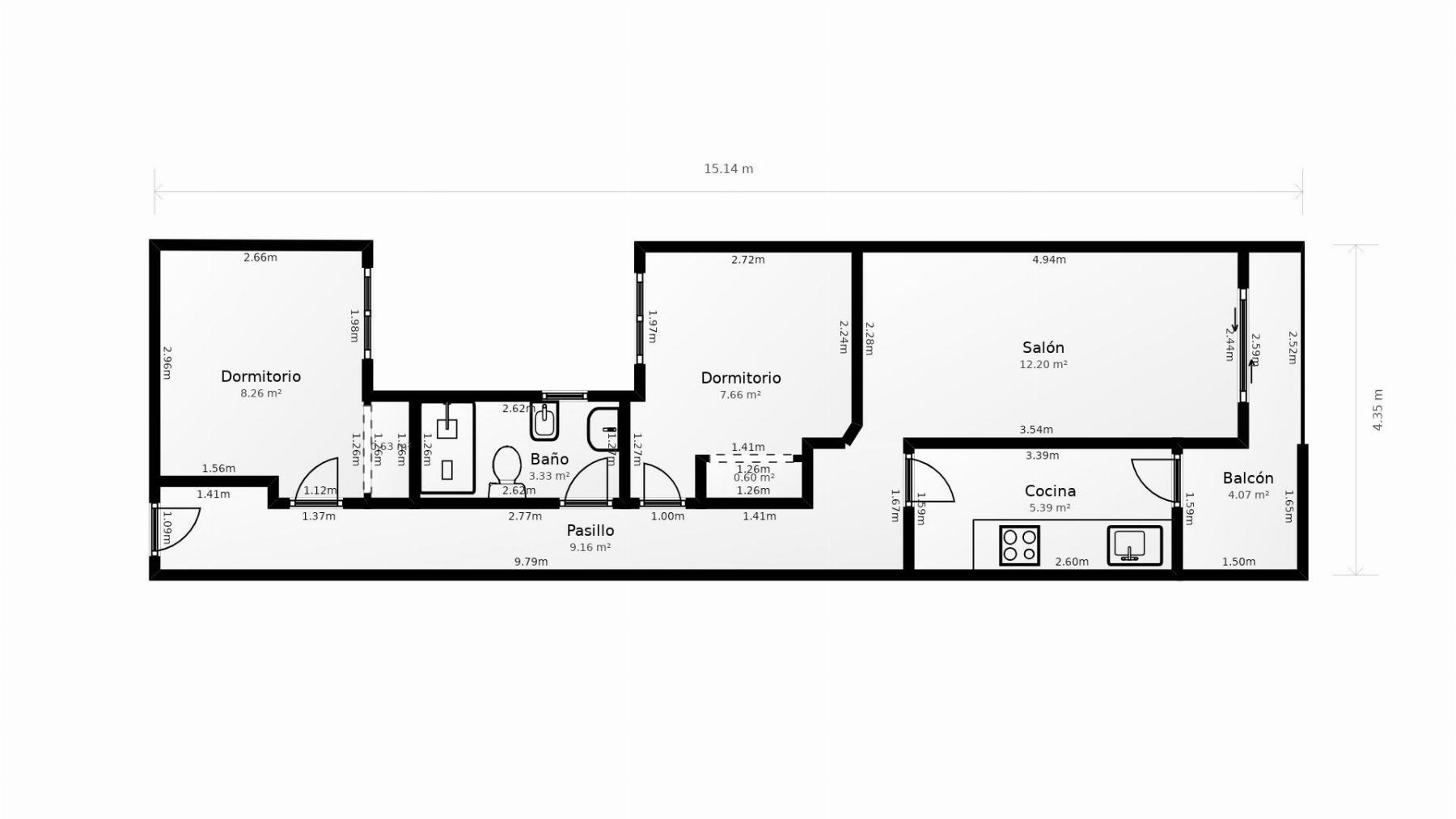 Apartamento luminoso en Acequión, Torrevieja — 2 dorm. junto al centro urbano