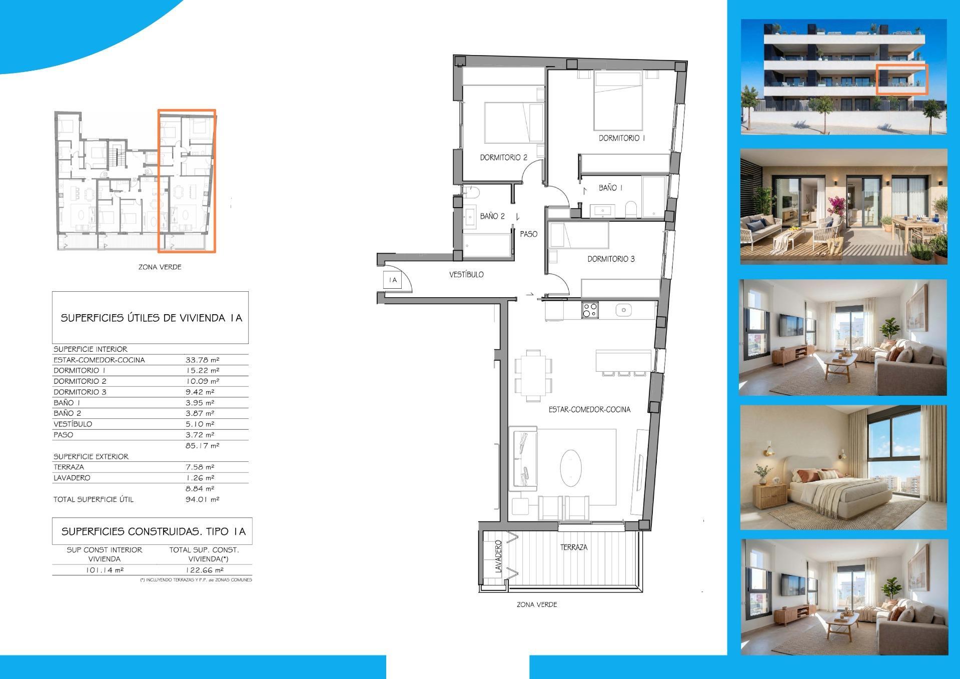 Apartamento de obra nueva en Benijófar con piscina privada y 3 dormitorios