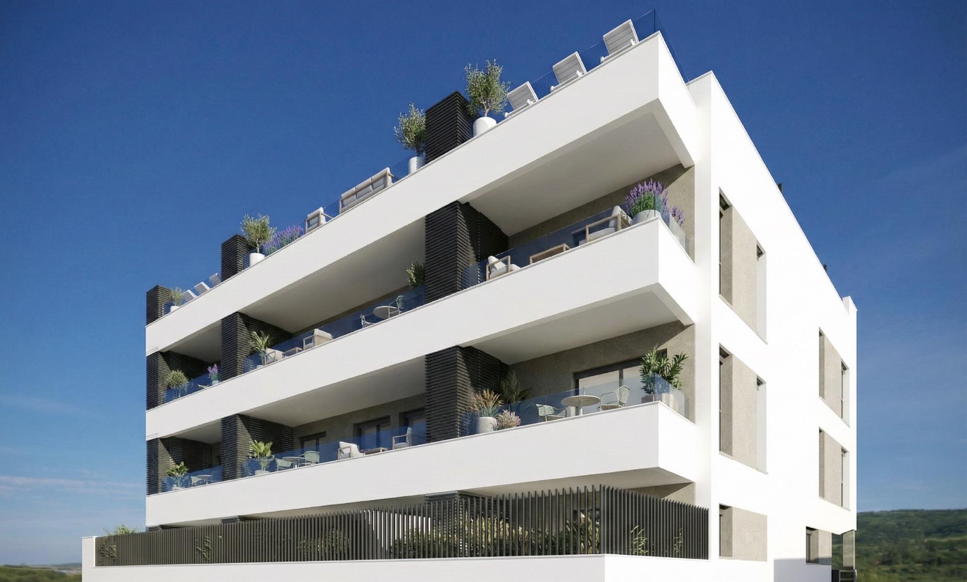 Apartamento de obra nueva con piscina privada en Benijófar — 2 dorm. y 2 baños