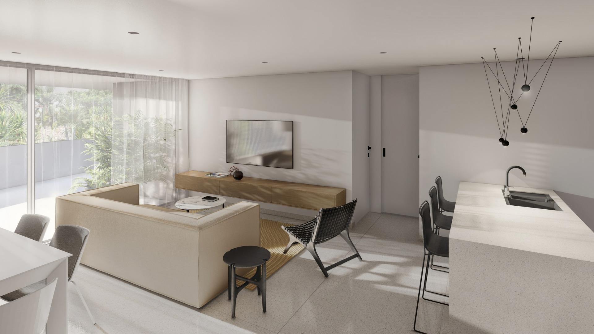 Apartamento de obra nueva con piscina privada en El Raso, Guardamar — 2 dorm.