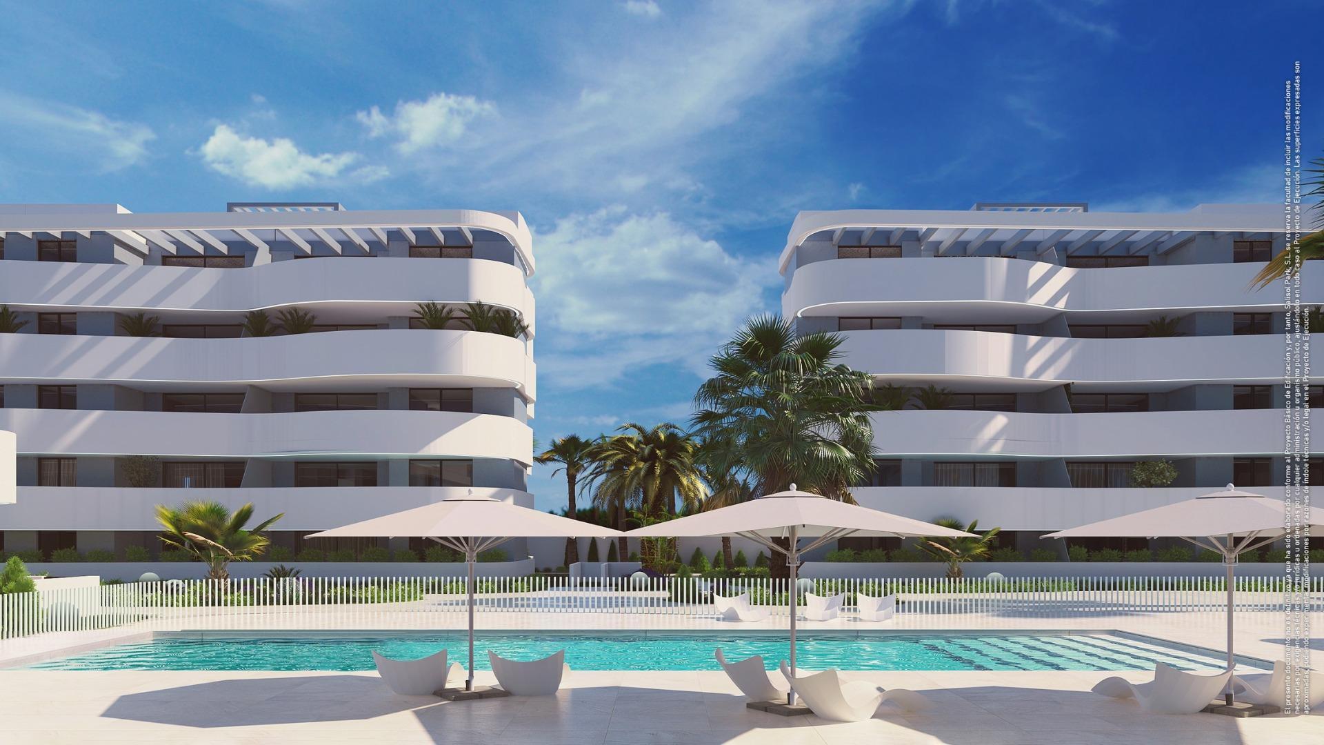 Apartamento de obra nueva con piscina privada en El Raso, Guardamar — 2 dorm.
