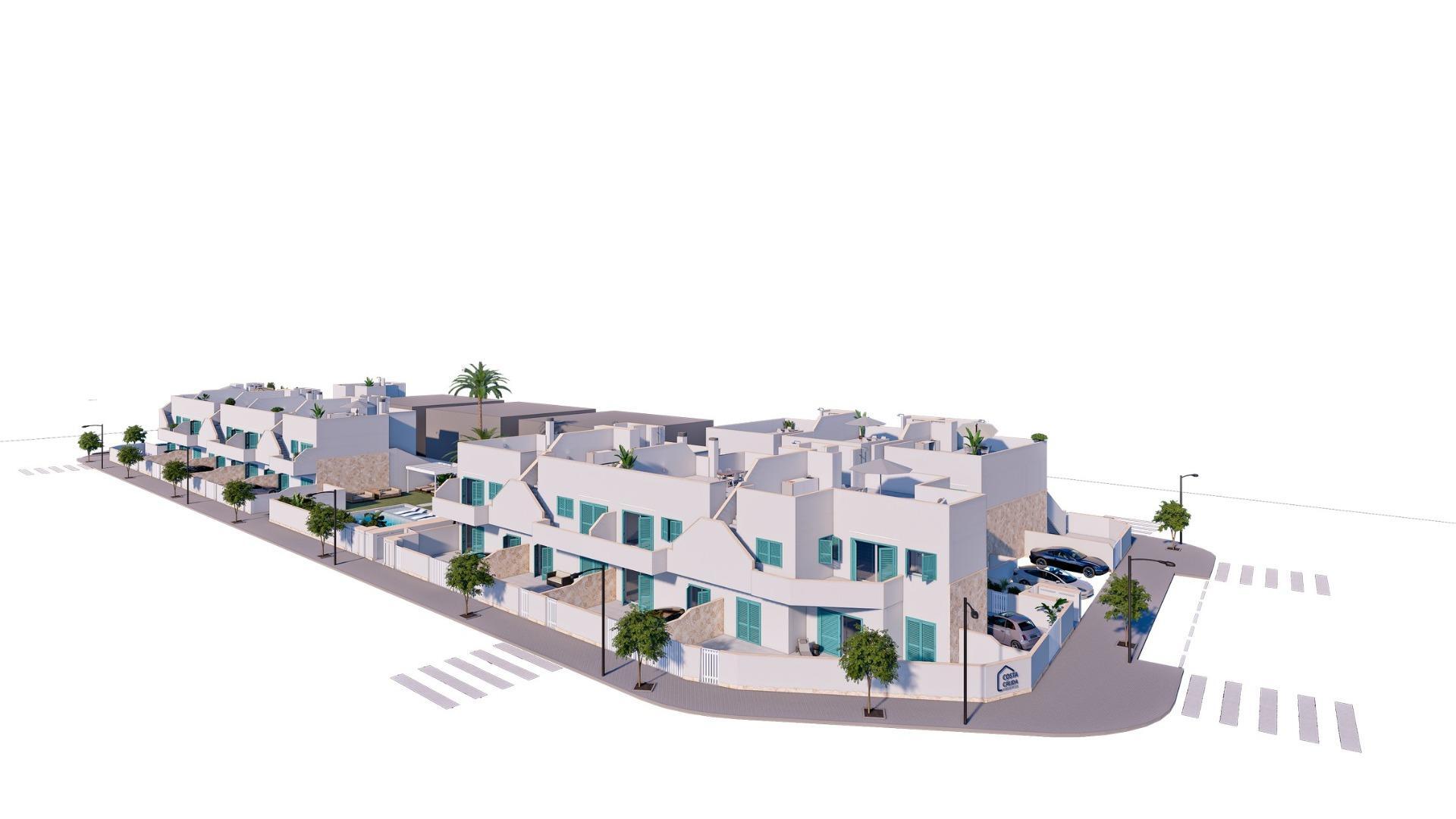 Chalet de obra nueva con piscina privada a 500m del mar en Pilar de la Horadada