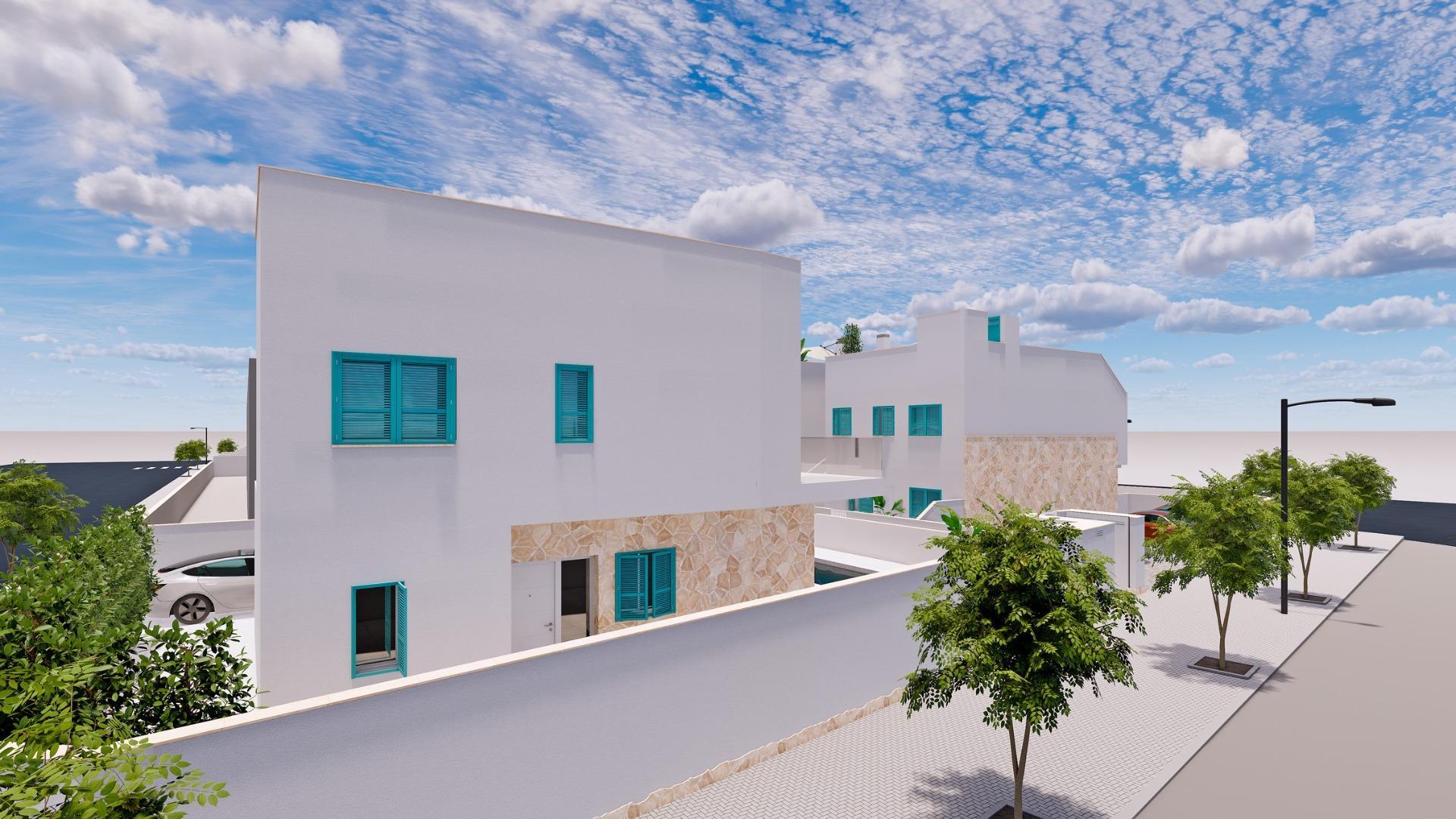 Chalet de obra nueva con piscina privada a 500m del mar en Pilar de la Horadada