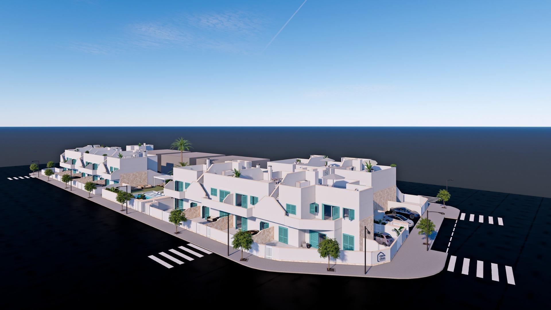 Chalet de obra nueva con piscina privada a 500m del mar en Pilar de la Horadada
