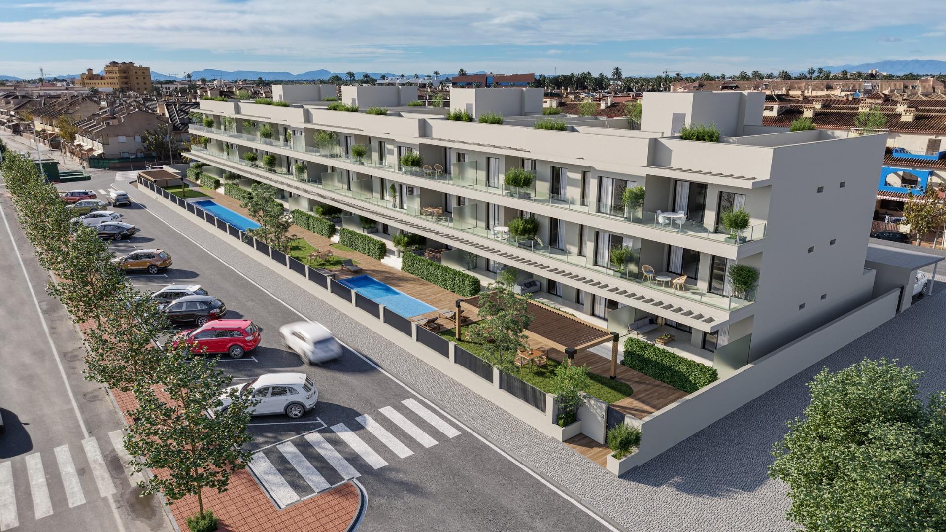 Ático de obra nueva con piscina privada y solárium en Los Alcázares — 3 dorm.