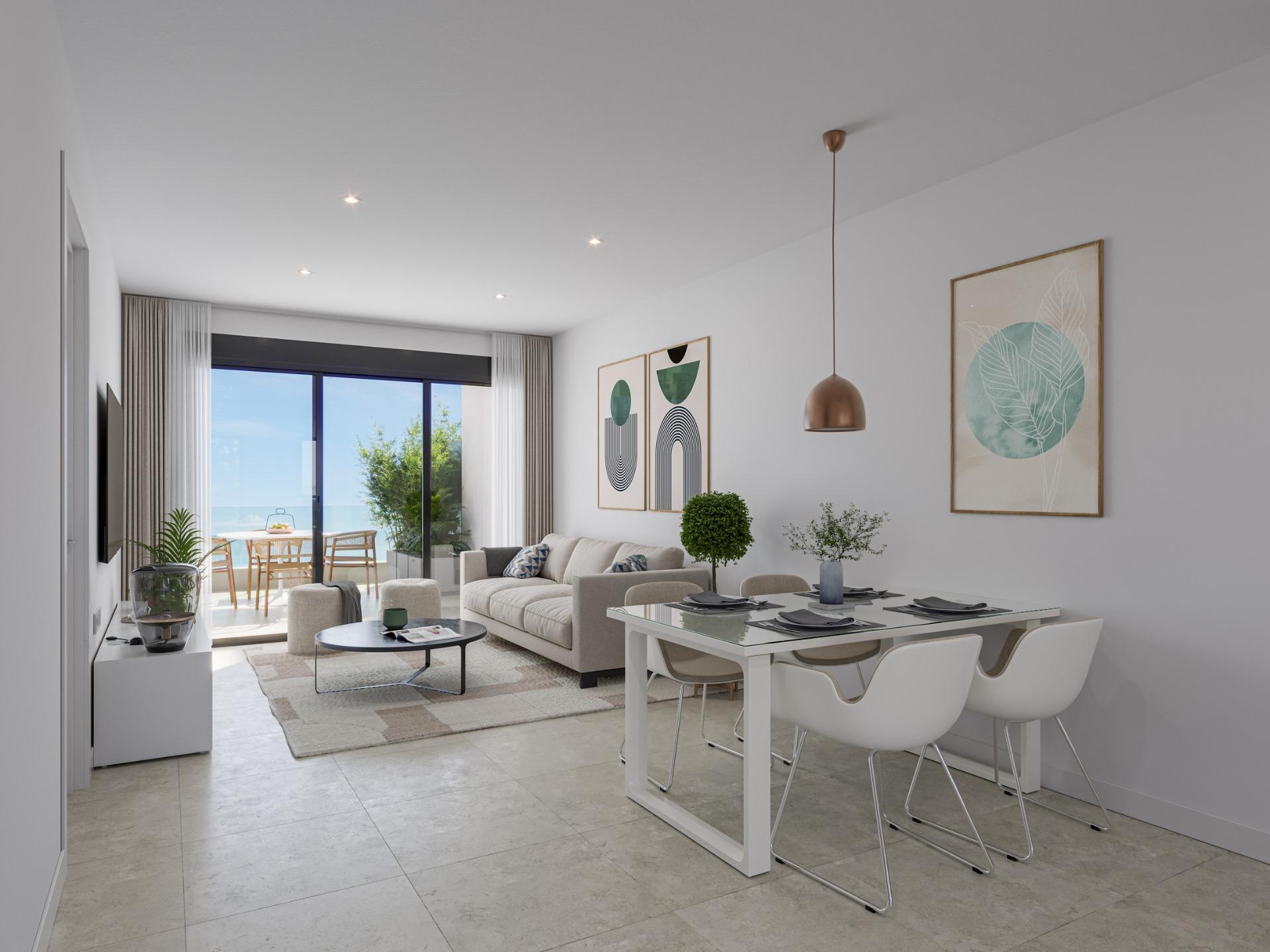 Apartamento de lujo a 250m de la playa en Los Alcázares con piscina privada