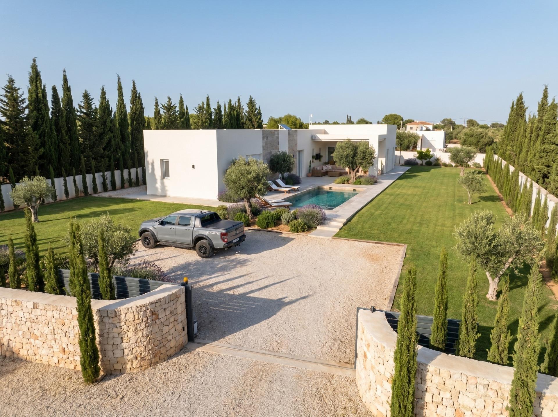 Villa de obra nueva en Aspe con piscina privada y parcela de 587 m² — 3 dorm.