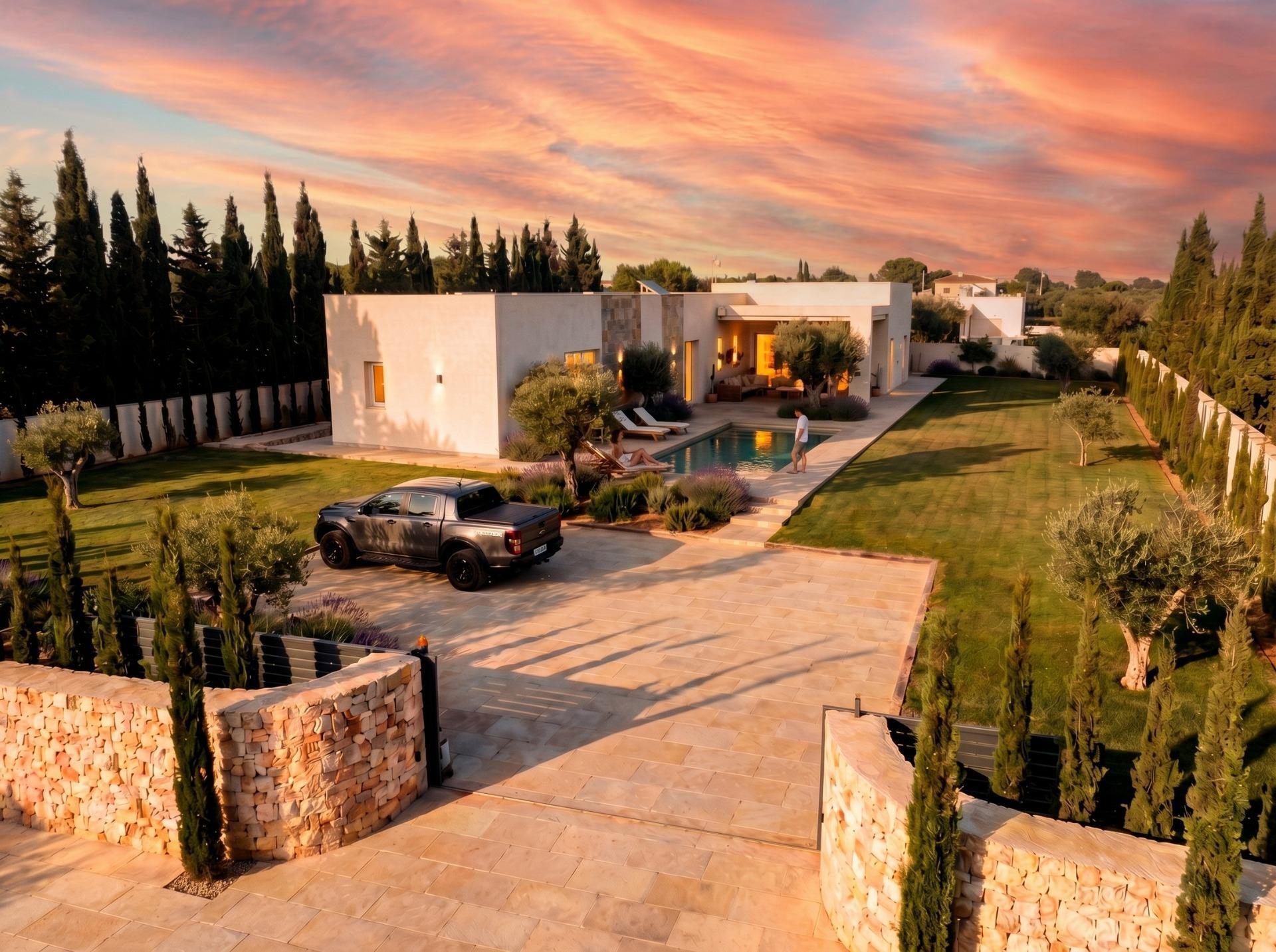 Villa de obra nueva en Aspe con piscina privada y parcela de 587 m² — 3 dorm.