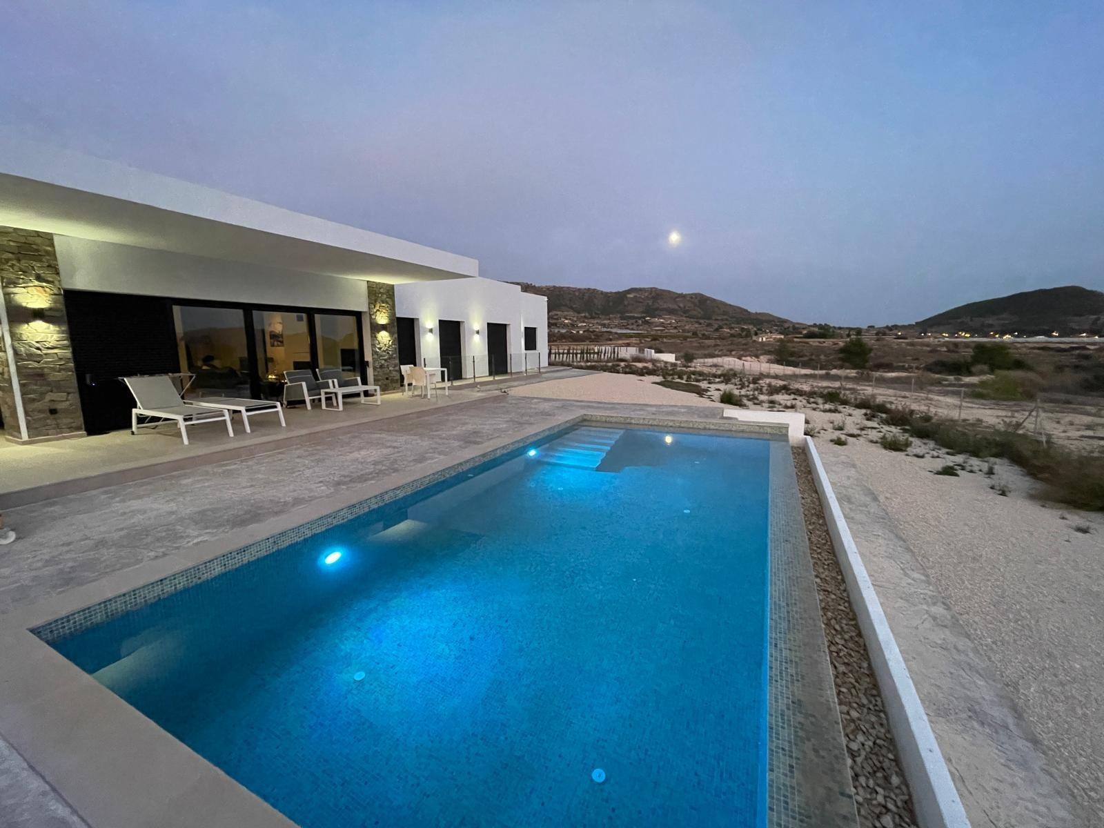 Villa de diseño con parcela de 10.116 m² y piscina en Pinoso — Obra nueva