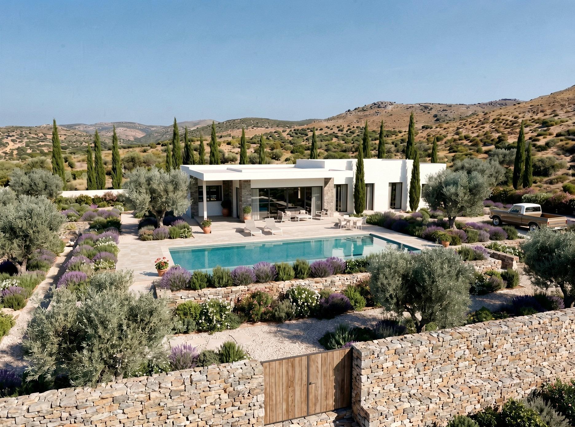 Villa de diseño con parcela de 10.116 m² y piscina en Pinoso — Obra nueva