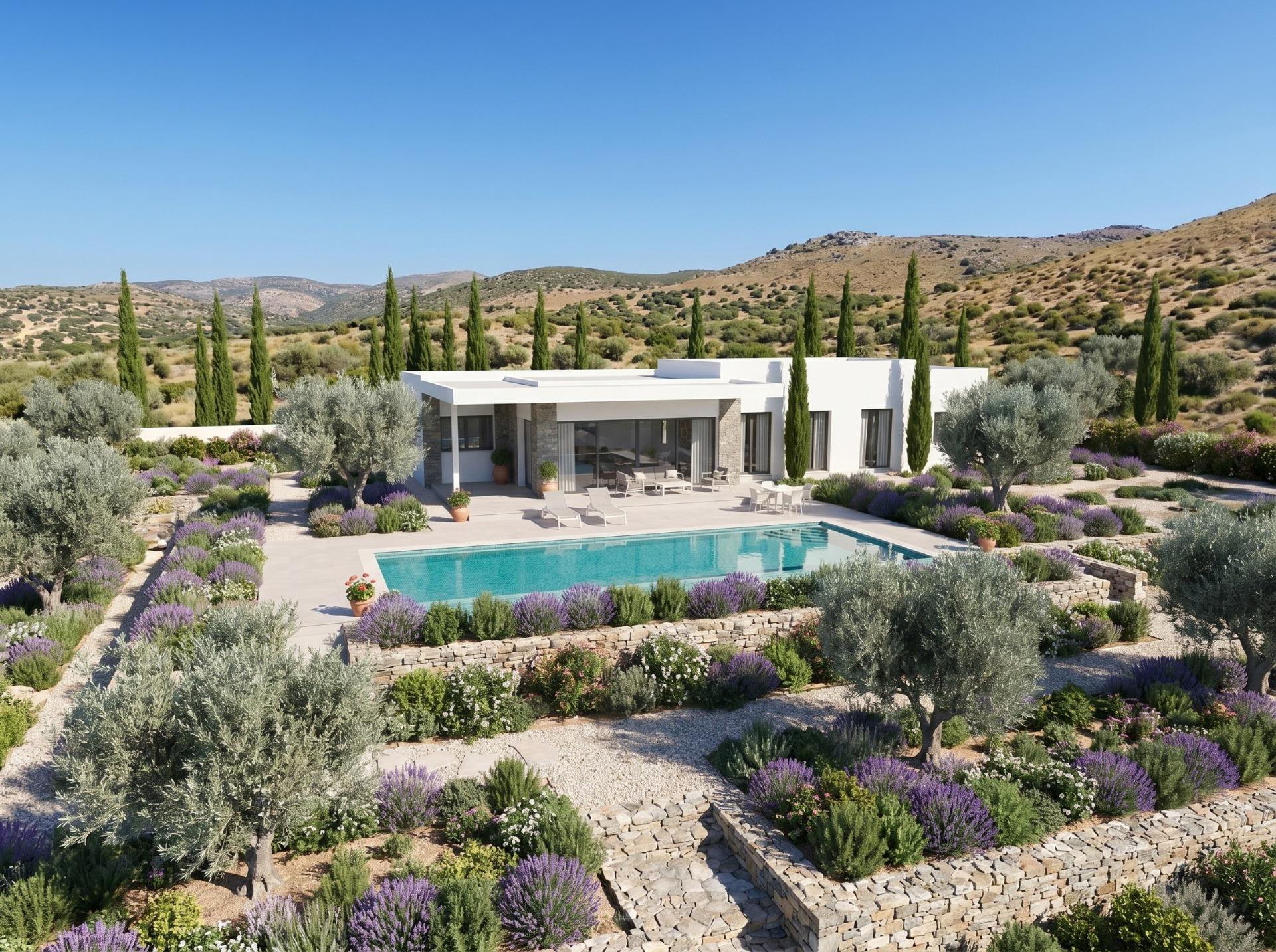 Villa de diseño con parcela de 10.116 m² y piscina en Pinoso — Obra nueva