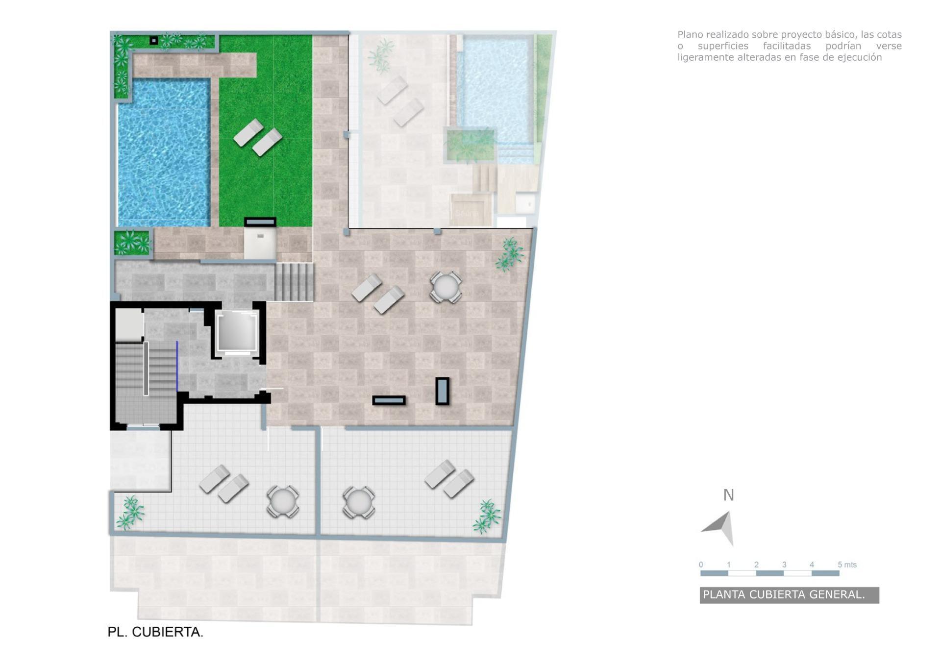 Estudio de diseño con piscina y sauna en el centro de Torrevieja — Obra Nueva