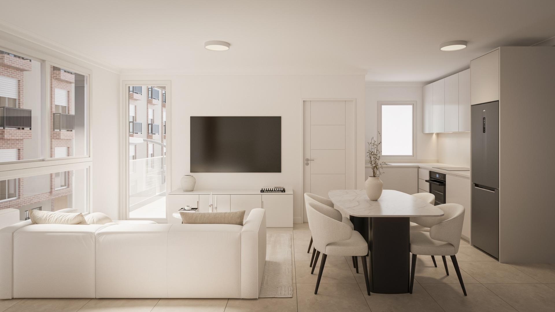 Apartamento de obra nueva con piscina en el centro de Torrevieja — 1 dorm.