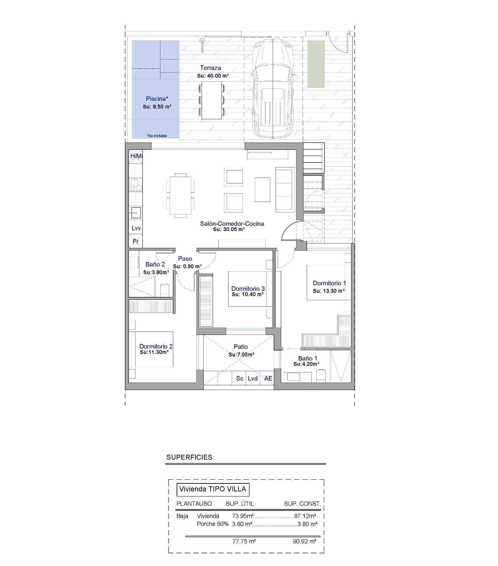 Piso de obra nueva con piscina privada en Condado de Alhama Golf — 3 dorm.