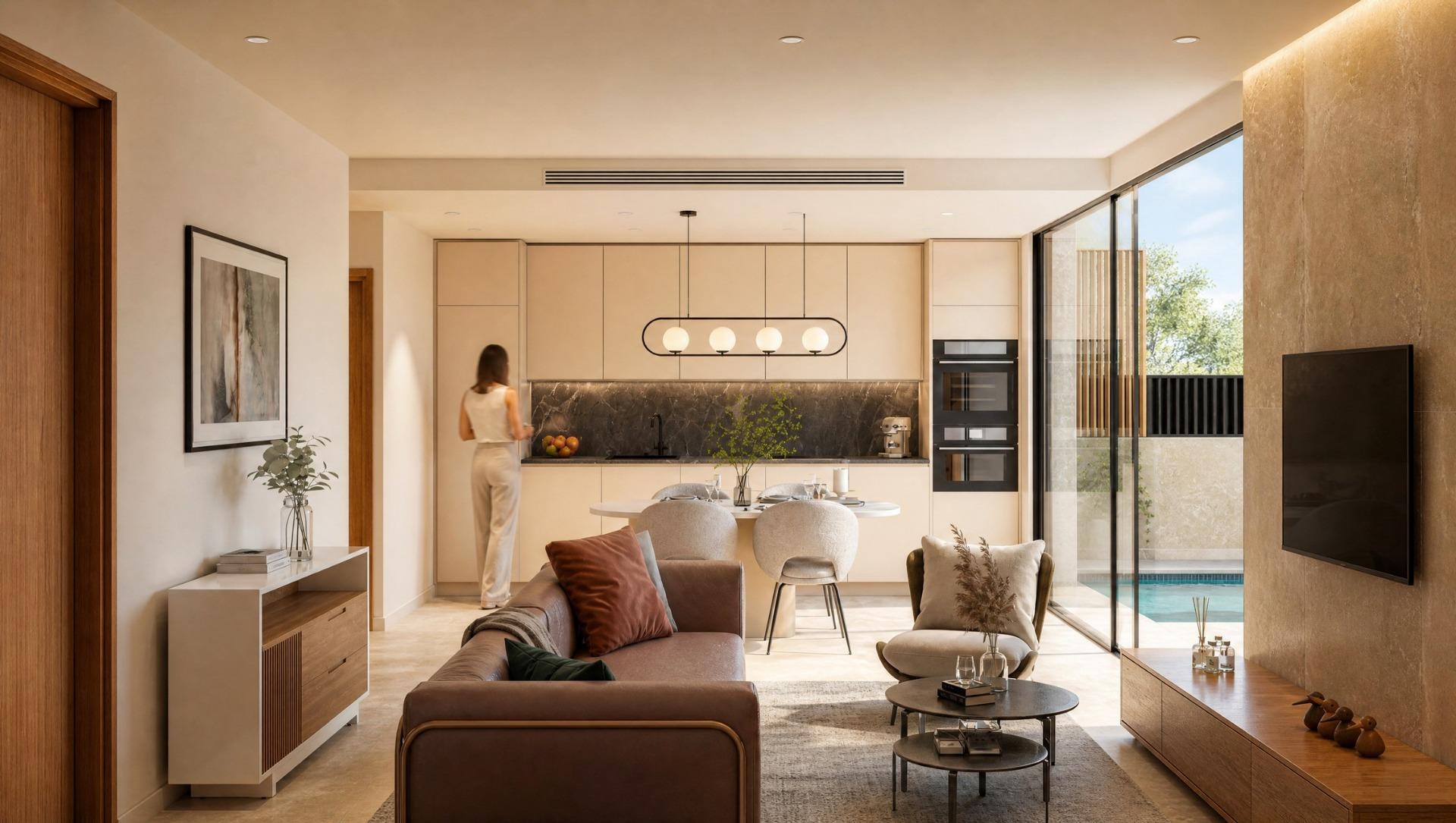 Piso de obra nueva con piscina privada en Condado de Alhama Golf — 3 dorm.