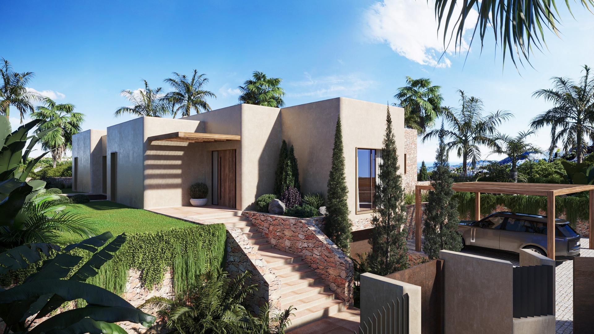 Villa Nueva Estilo Ibiza en Jávea — 3 Dormitorios, Piscina y Diseño Mediterráneo