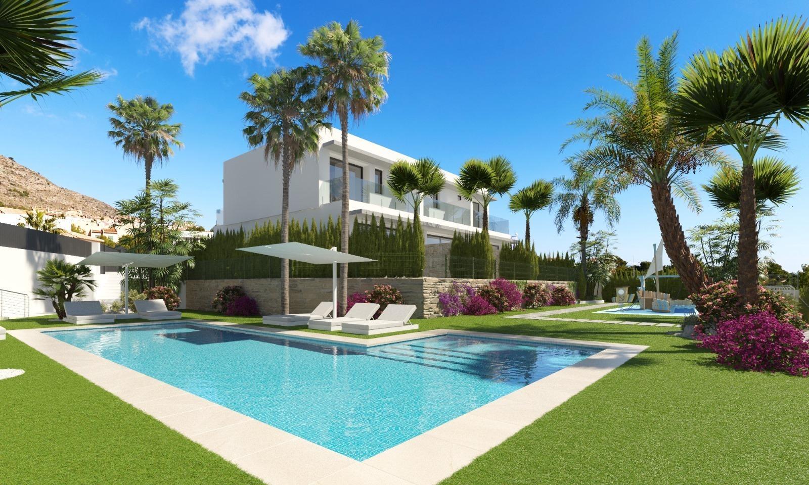 Villa de obra nueva con piscina privada en Sierra Cortina, Finestrat — 3 dorm.