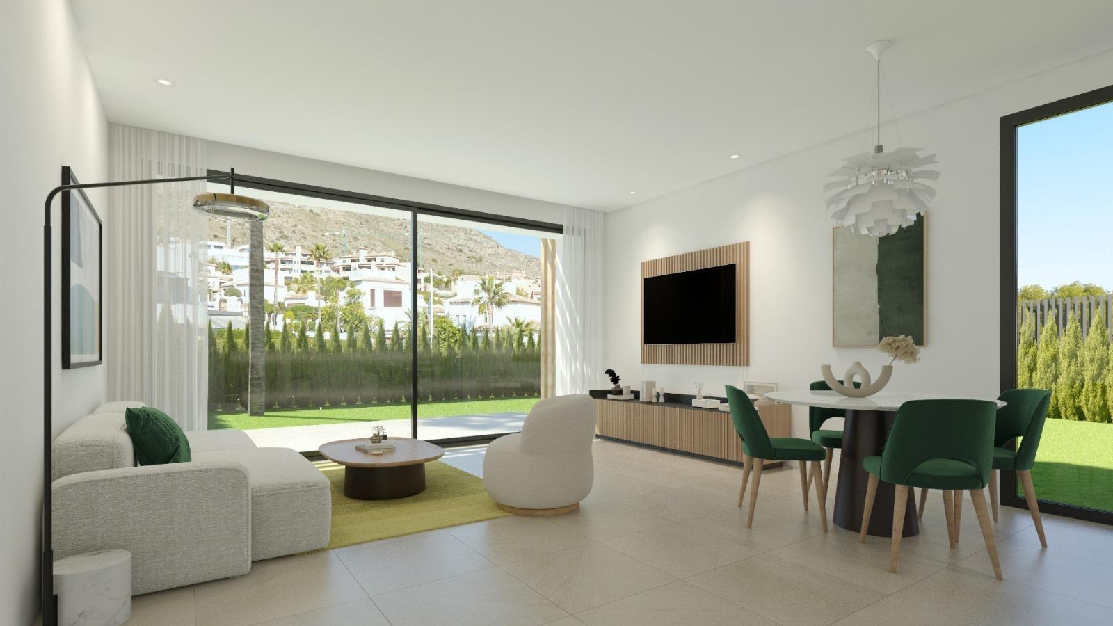 Villa de obra nueva con piscina privada en Sierra Cortina, Finestrat — 3 dorm.