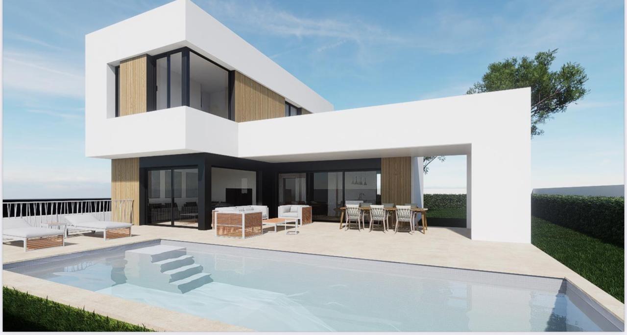 Villa de obra nueva en Finestrat con piscina y vistas al mar — 4 dorm.