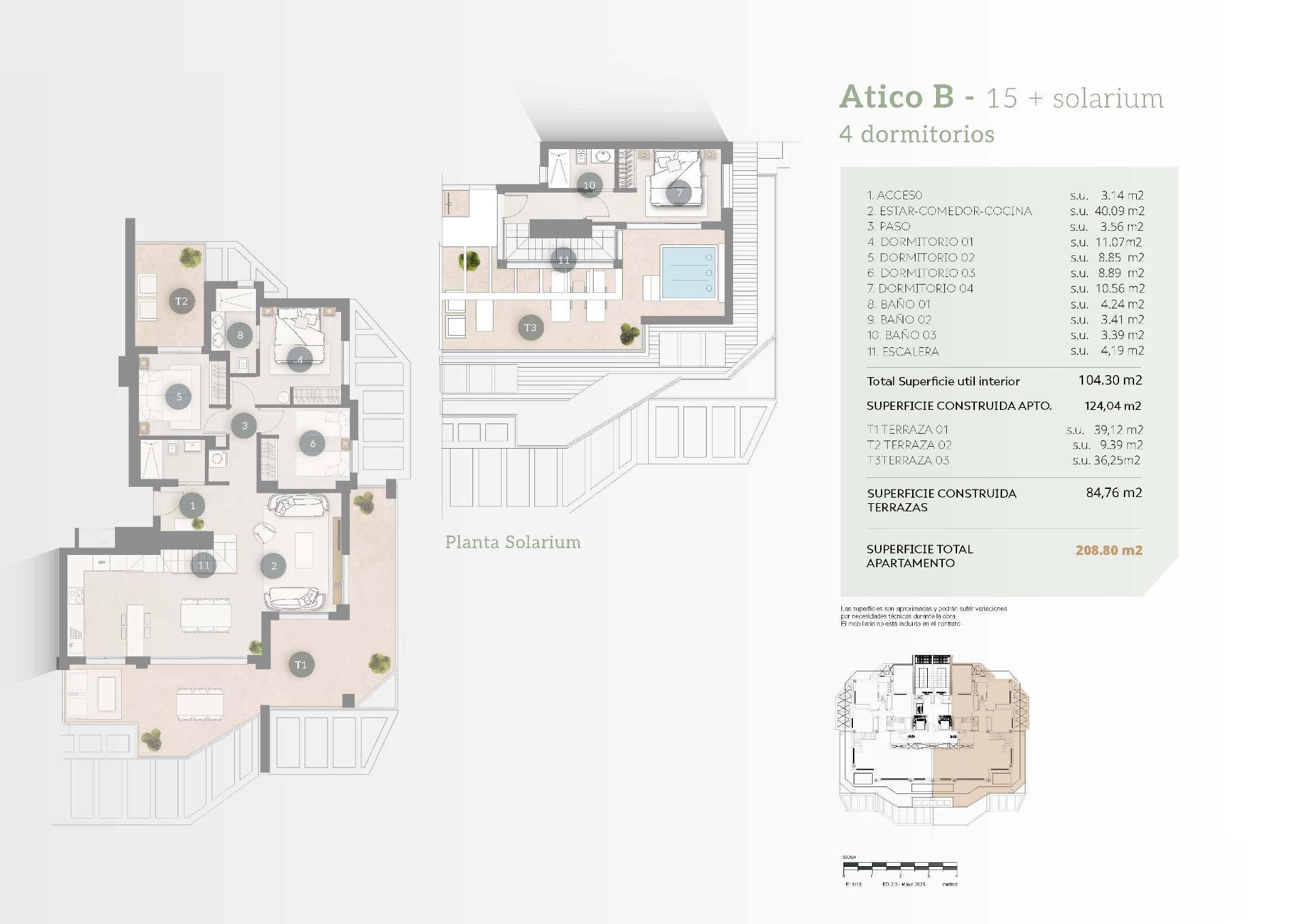 Ático de obra nueva con piscina privada y vistas al mar en Calpe — 4 dorm.