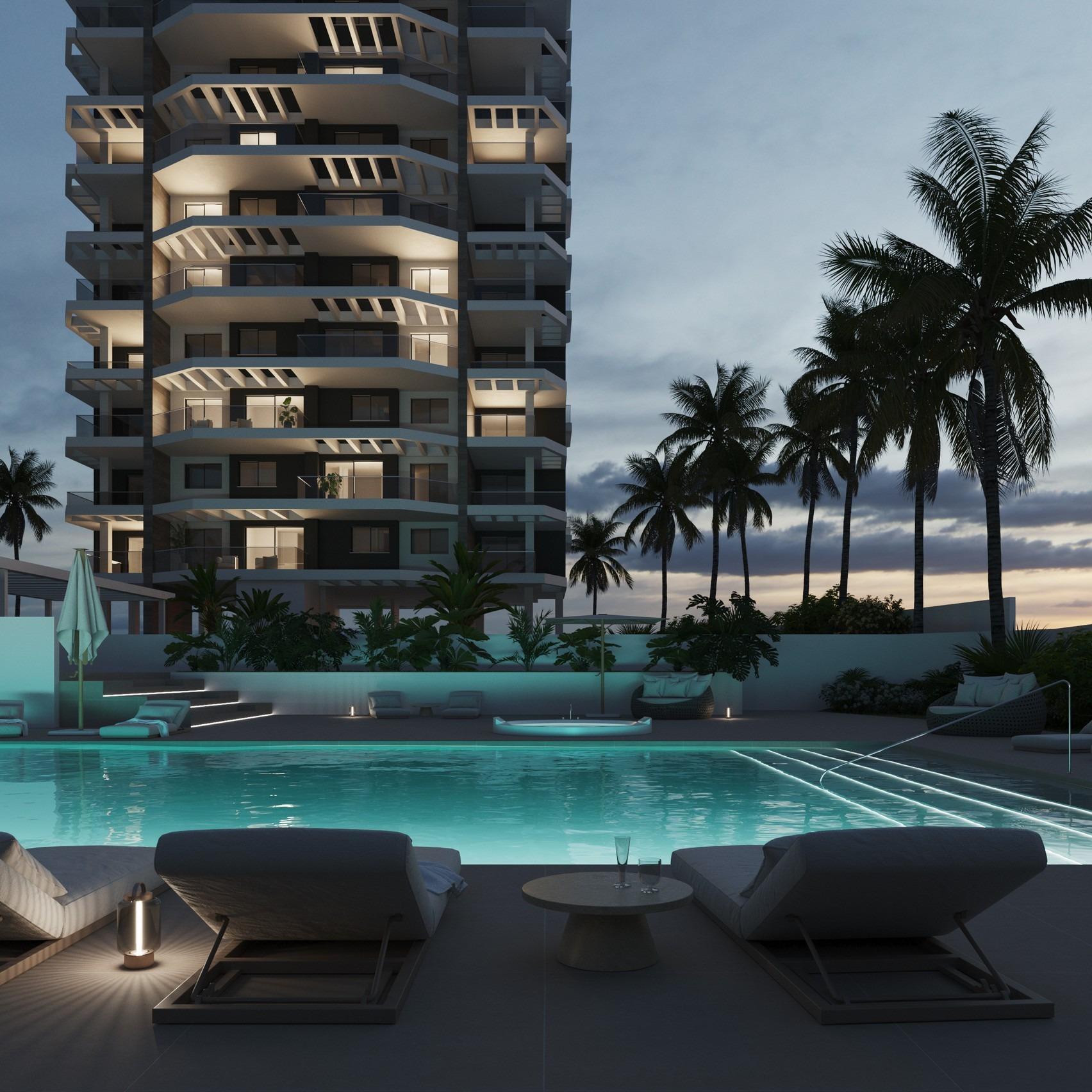 Ático de obra nueva con piscina privada y vistas al mar en Calpe — 4 dorm.