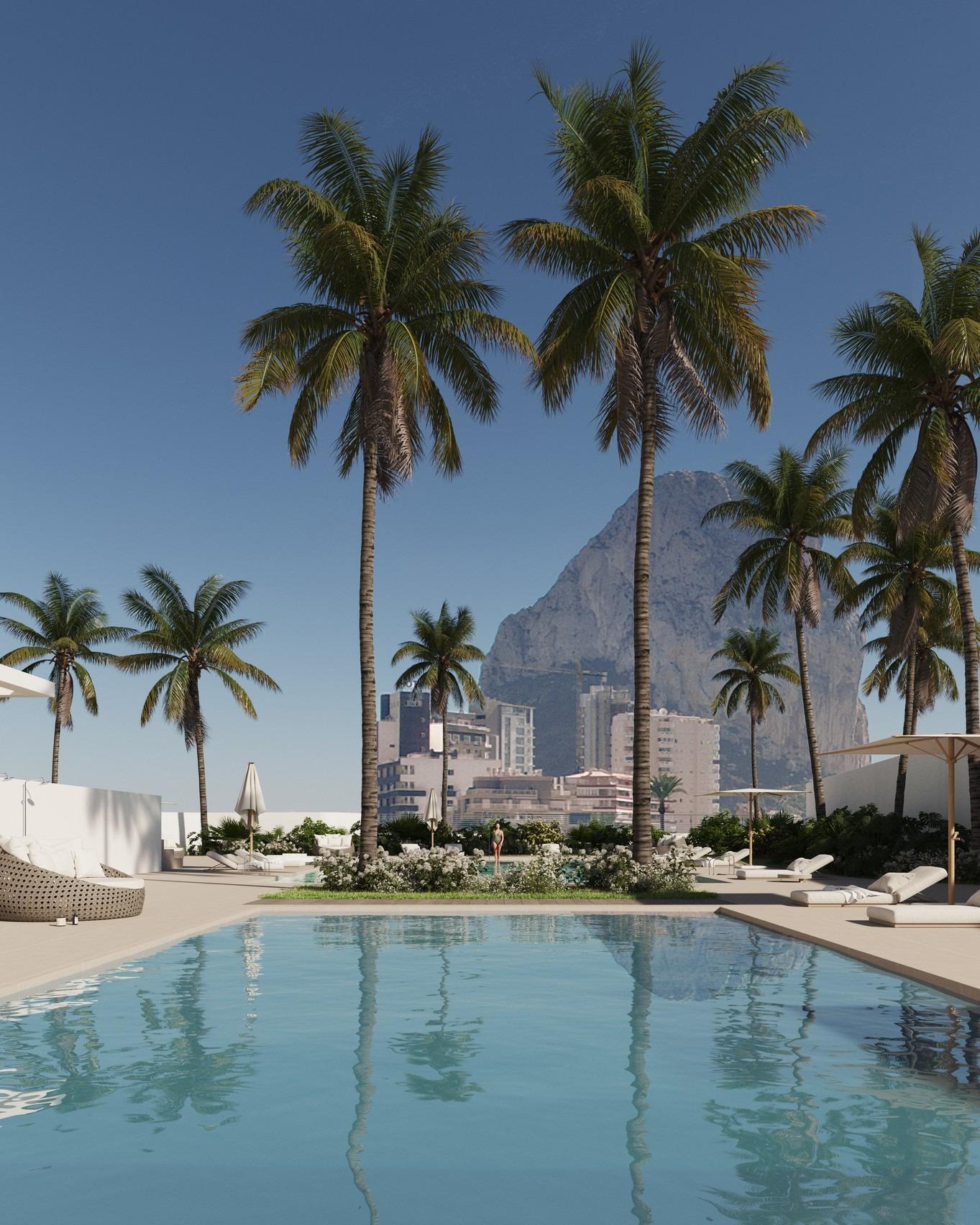 Ático de obra nueva con piscina privada y vistas al mar en Calpe — 4 dorm.