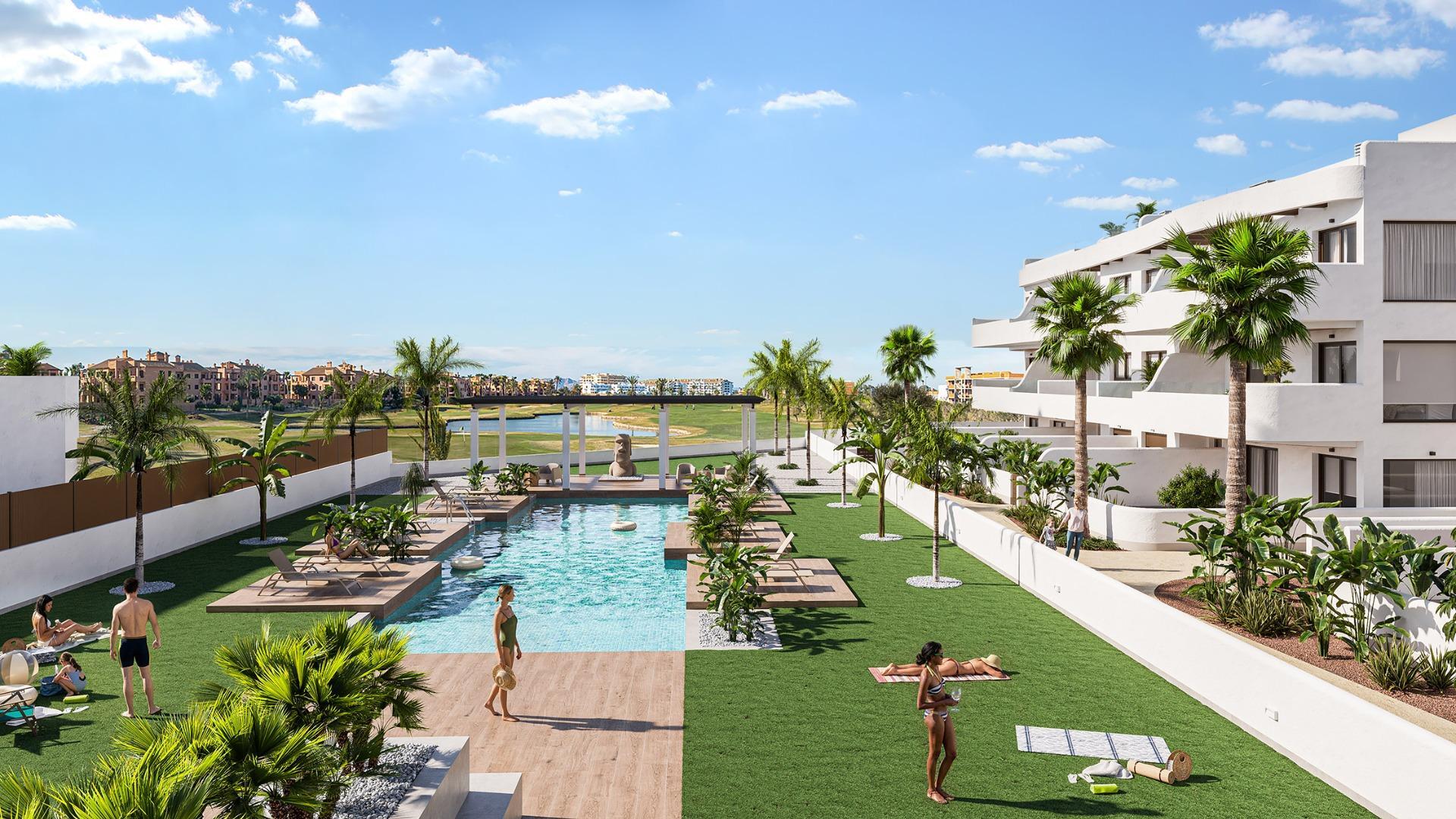 Apartamento de obra nueva con piscina privada junto a Serena Golf, Los Alcázares