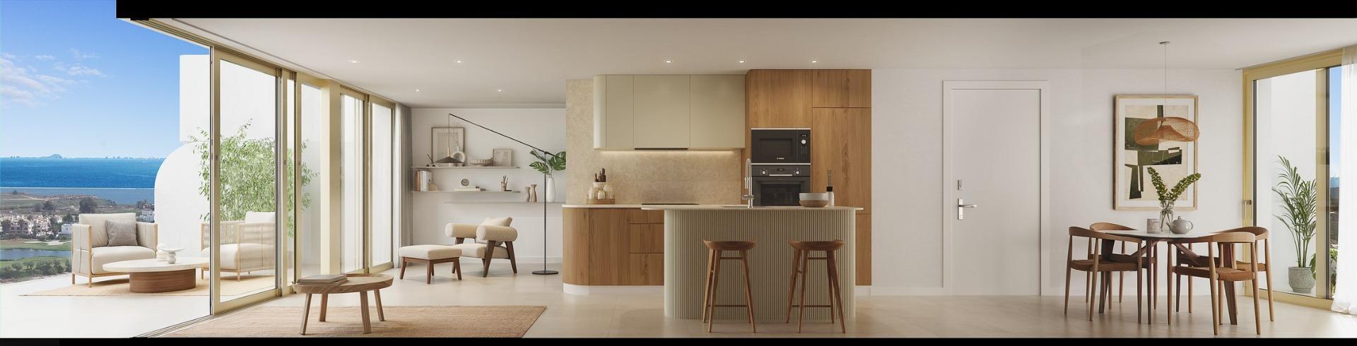 Ático de obra nueva con piscina privada en Serena Golf, Los Alcázares — 3 dorm.