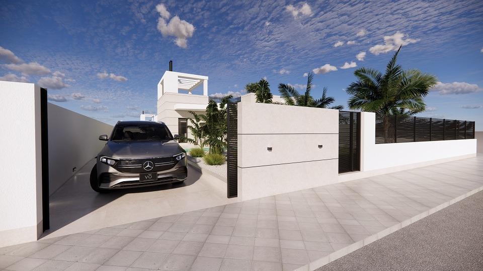 Villa de obra nueva en San Luis, Torrevieja: piscina privada y solárium premium