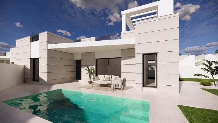 Villa de obra nueva en San Luis, Torrevieja: piscina privada y solárium premium