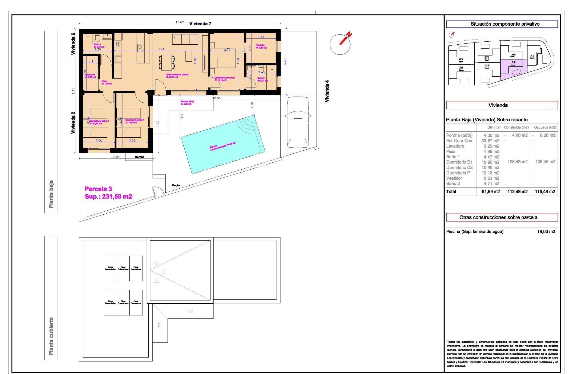 Villa de obra nueva en Daya Nueva con piscina privada y 3 dormitorios