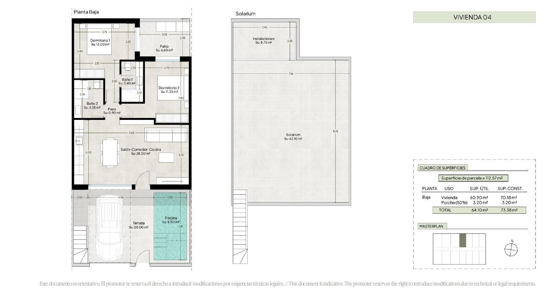 Piso de obra nueva con piscina privada en Condado de Alhama Golf — 2 dorm.