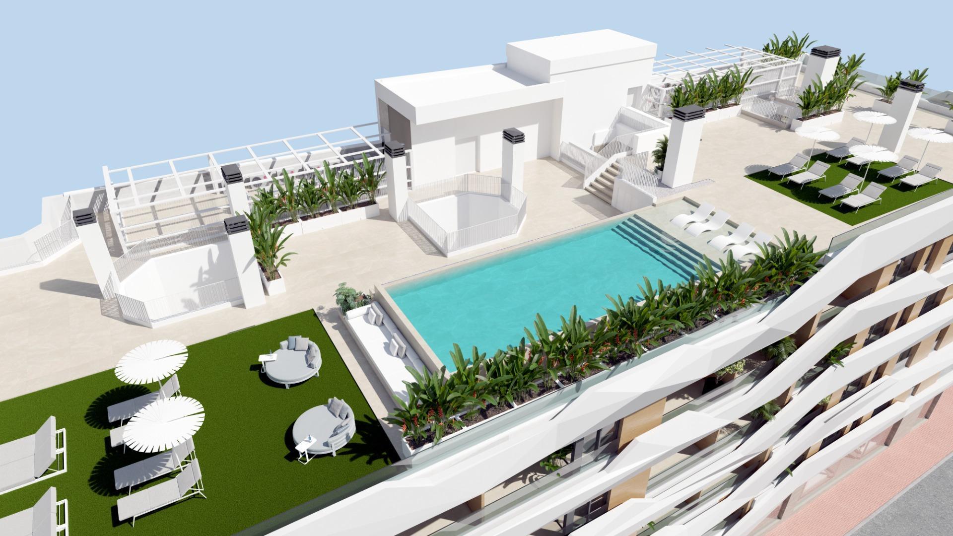 Ático de obra nueva con piscina privada en Guardamar del Segura – 2 dorm.