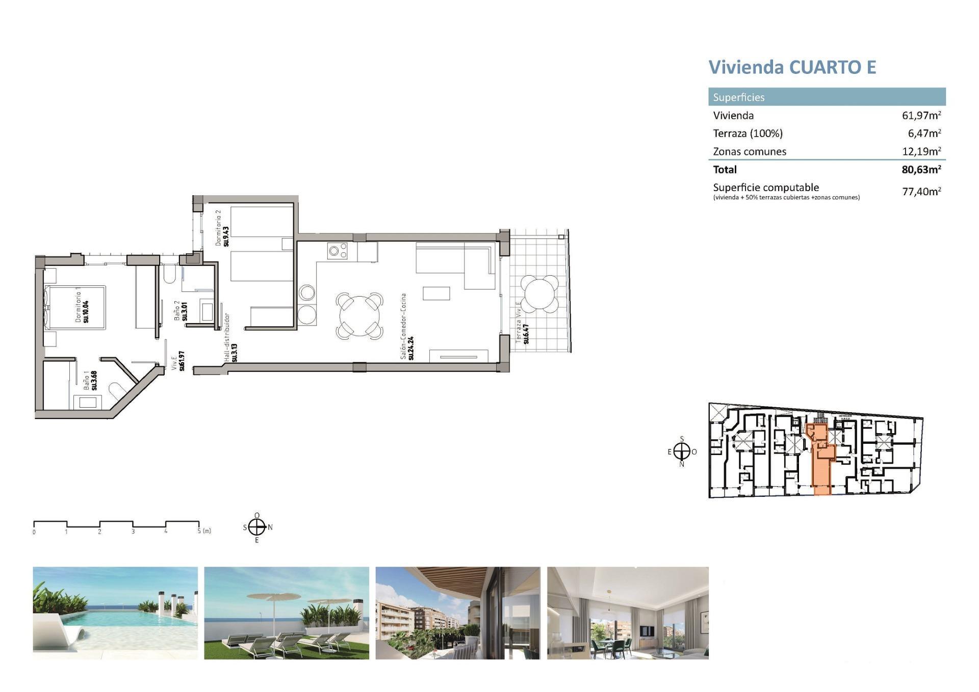 Ático de obra nueva con piscina privada en Guardamar del Segura – 2 dorm.