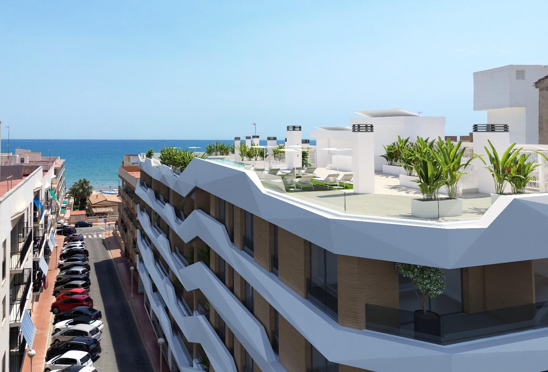 Ático de obra nueva con piscina privada en Guardamar del Segura – 2 dorm.