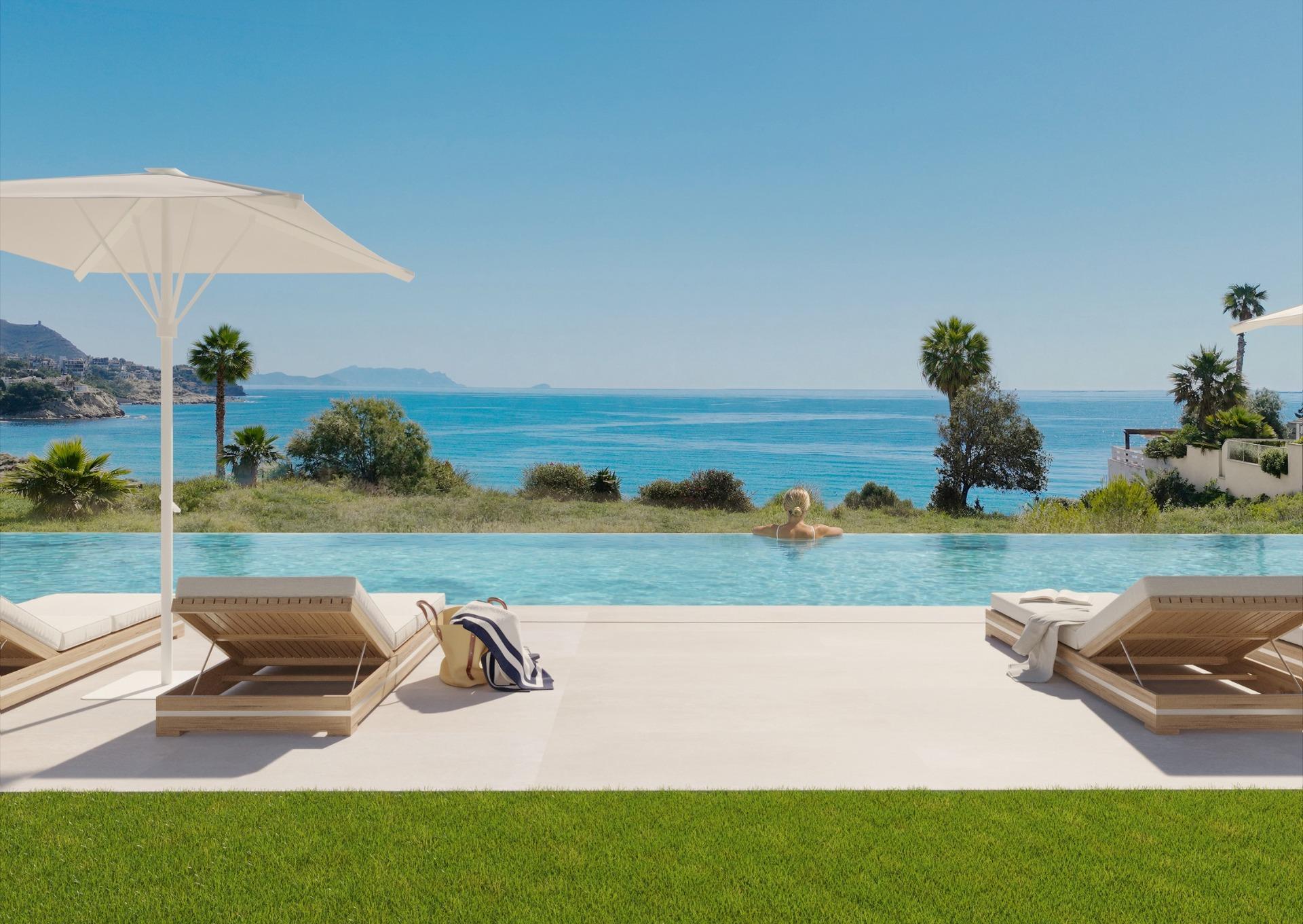 Obra nueva en 1ª línea de El Campello: 4 dorm, piscina privada y vistas al mar