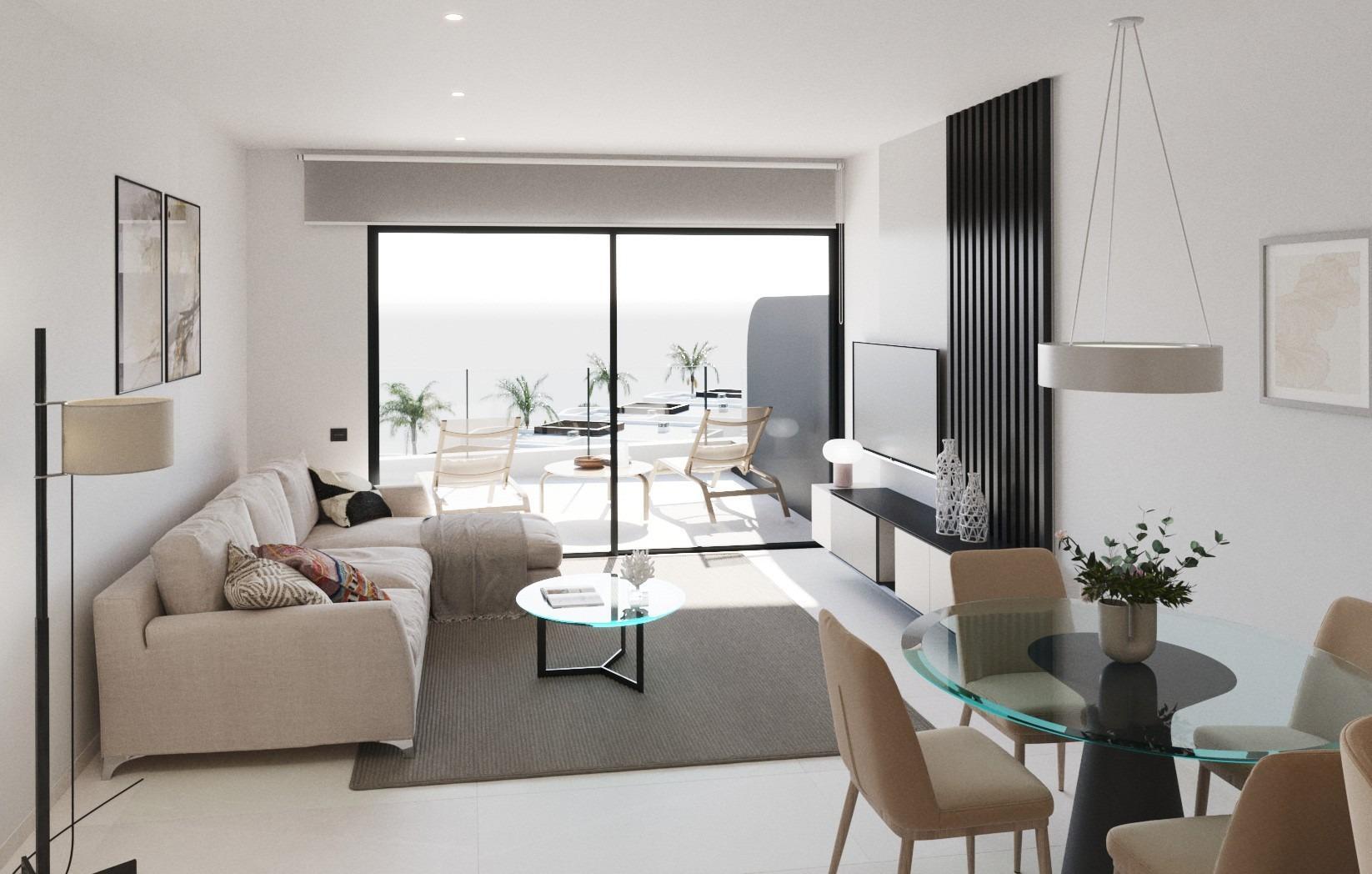 Apartamento de obra nueva en primera línea de golf en Los Alcázares con piscina