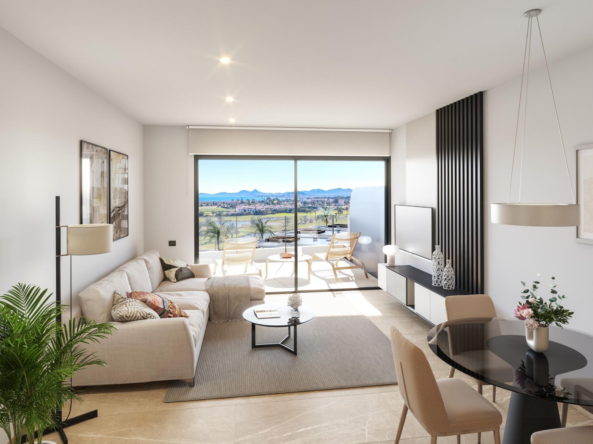 Apartamento de obra nueva en primera línea de golf en Los Alcázares con piscina