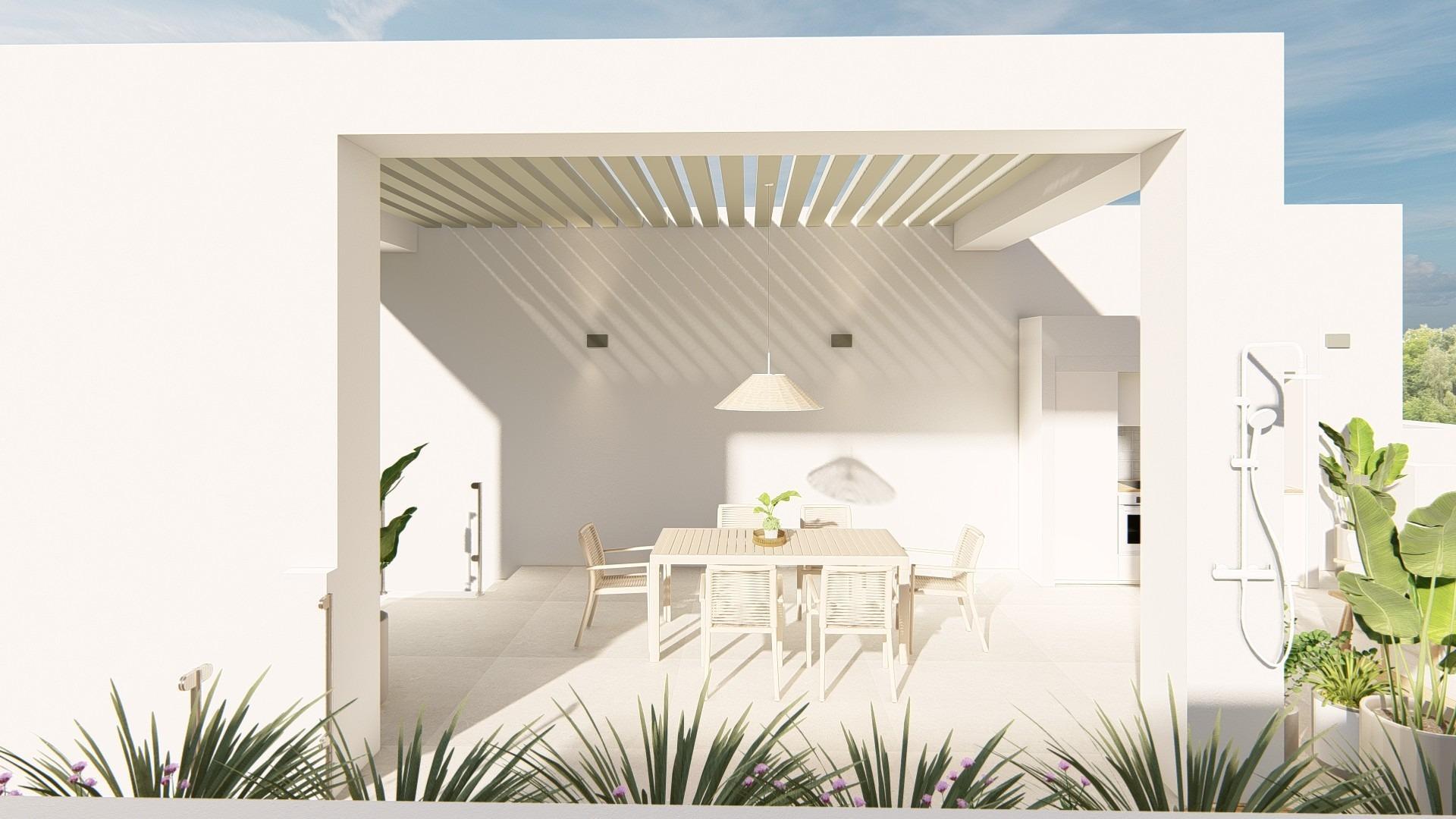 Ático de obra nueva en La Serena Golf con solárium y piscina privada — 3 dorm.