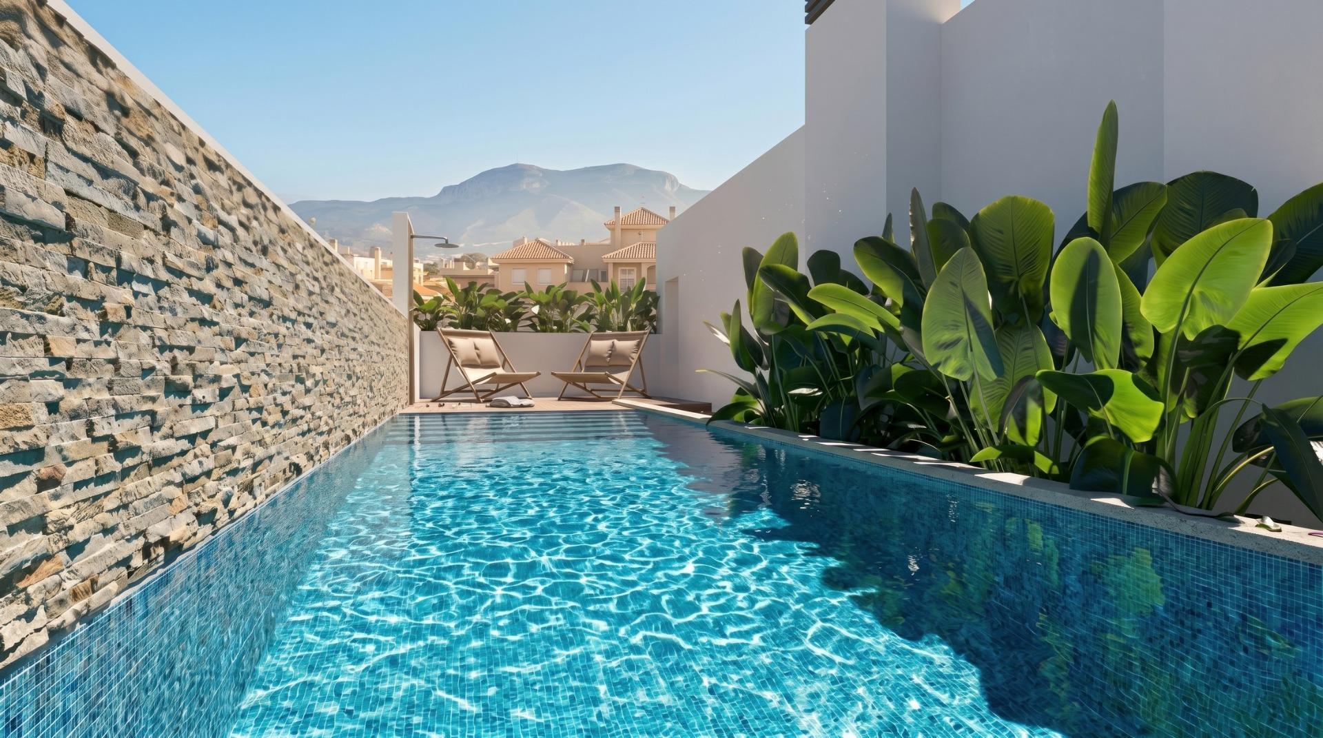 Ático de obra nueva con piscina privada en Guardamar del Segura — 2 dorm.