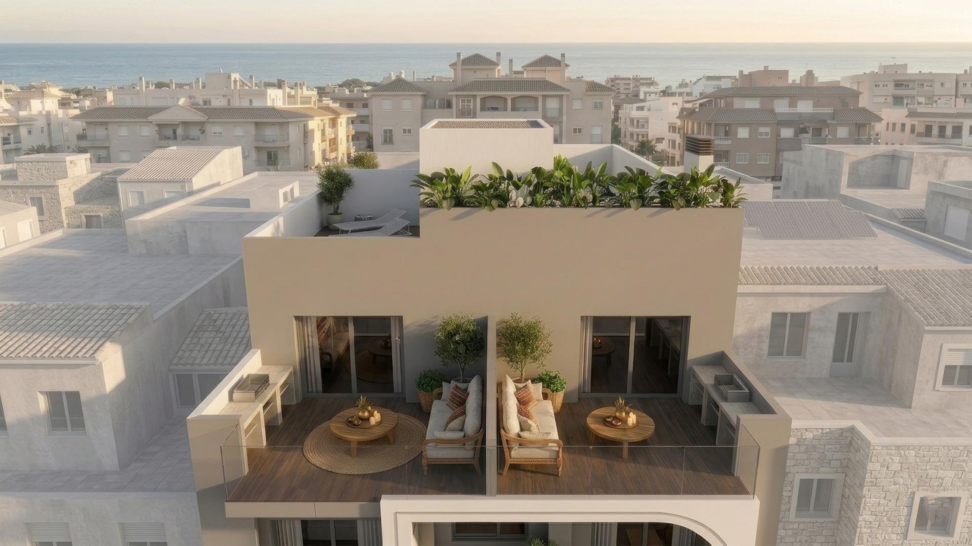 Ático de obra nueva con piscina privada en Guardamar del Segura — 2 dorm.