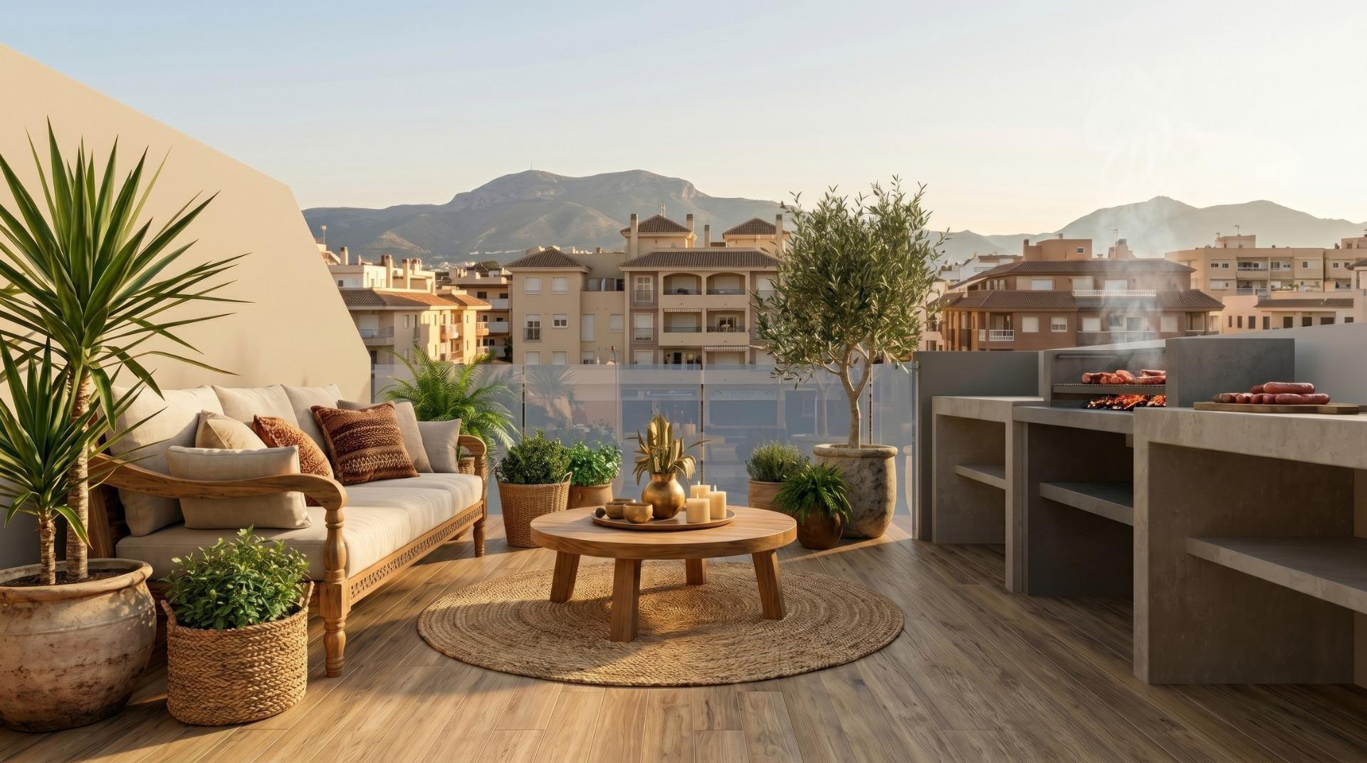 Ático de obra nueva con piscina privada en Guardamar del Segura — 2 dorm.